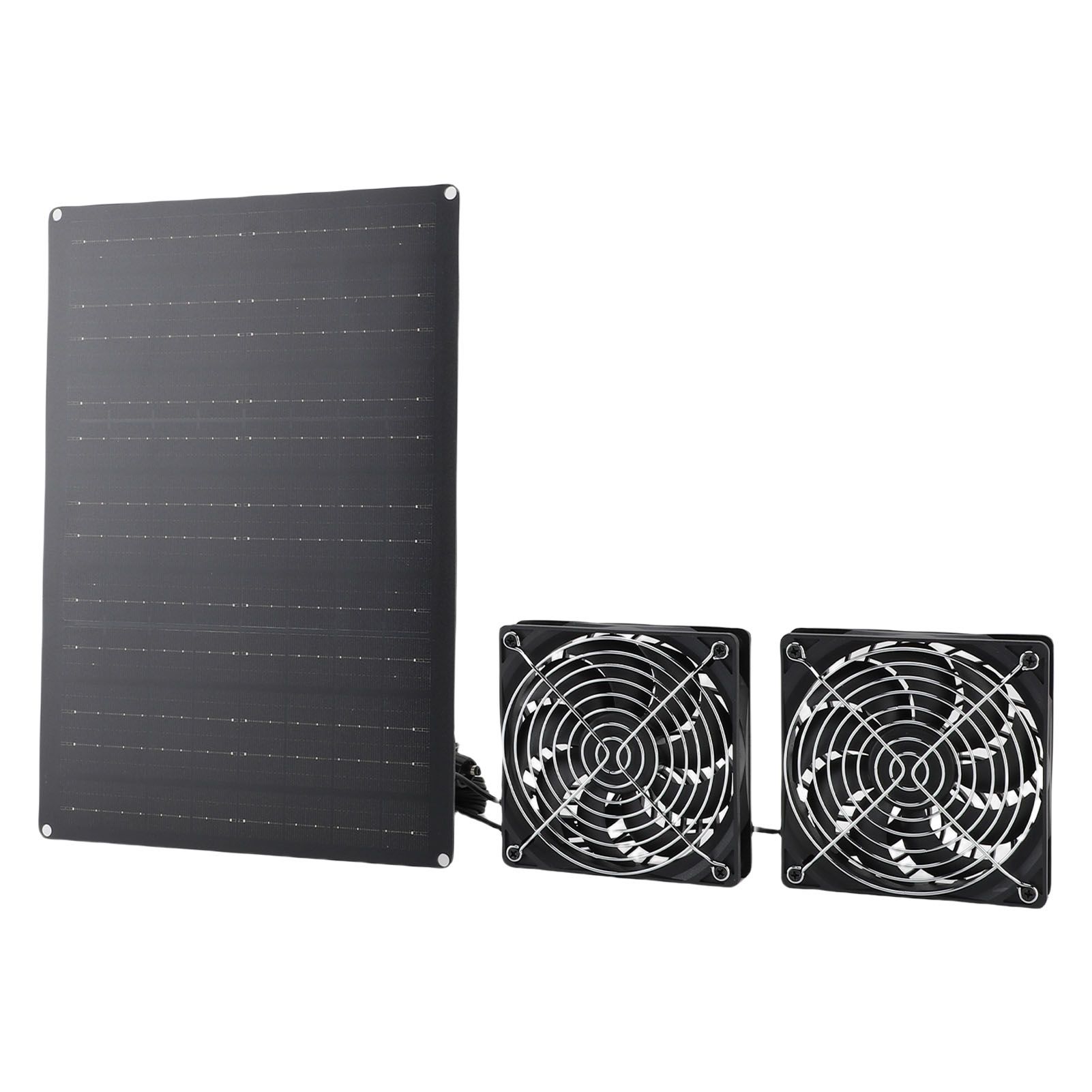 Solar Powered Dual Fan Kit 75W 3000 to 4000RPM IPX7 Waterproofing Solar view 12