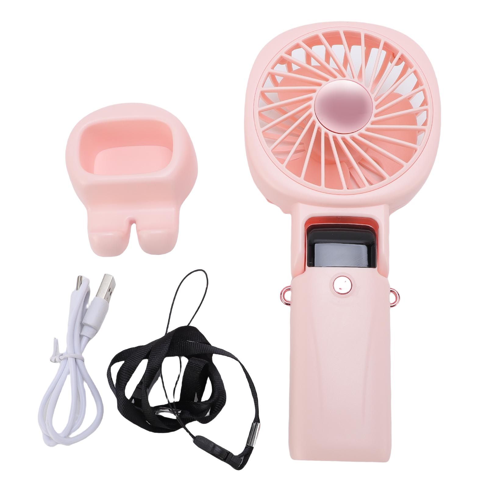 Portable Handheld Fan Power Bank Silent Neck Hanging USB Desktop Fan for view 3