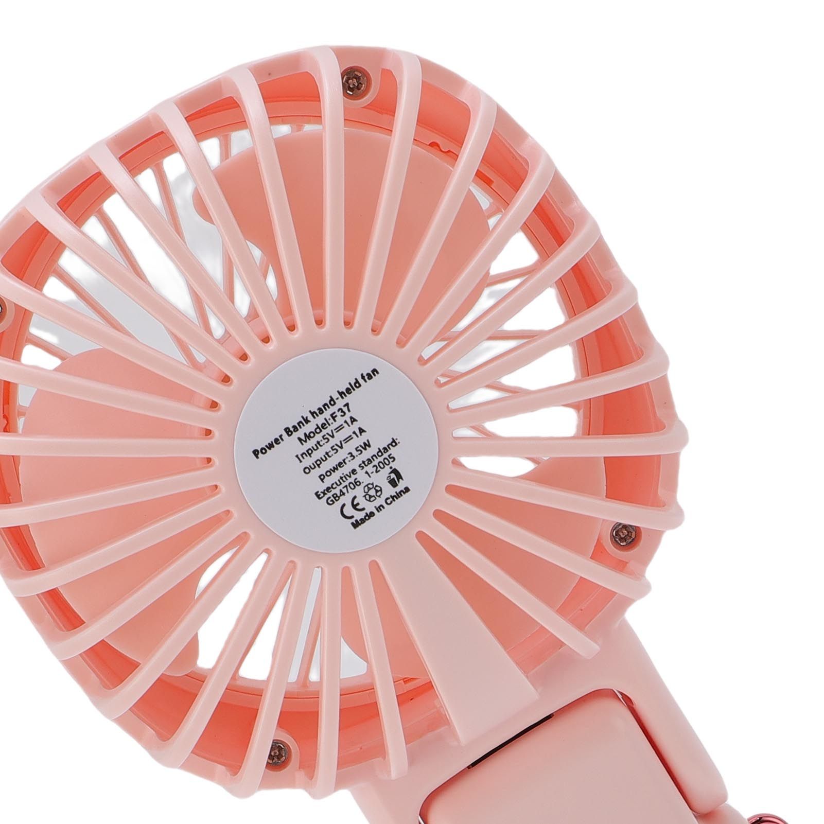 Portable Handheld Fan Power Bank Silent Neck Hanging USB Desktop Fan for view 5
