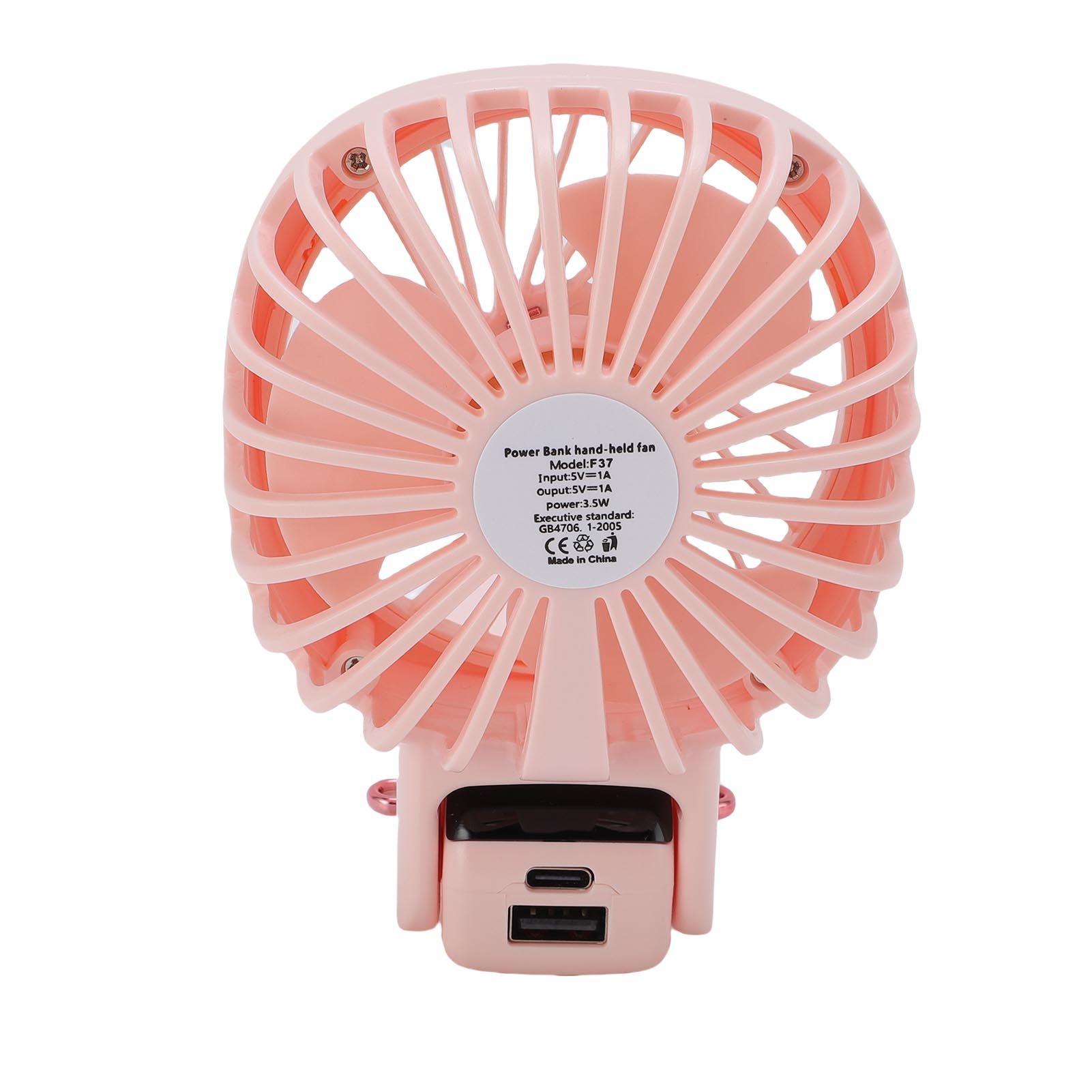 Portable Handheld Fan Power Bank Silent Neck Hanging USB Desktop Fan for view 7