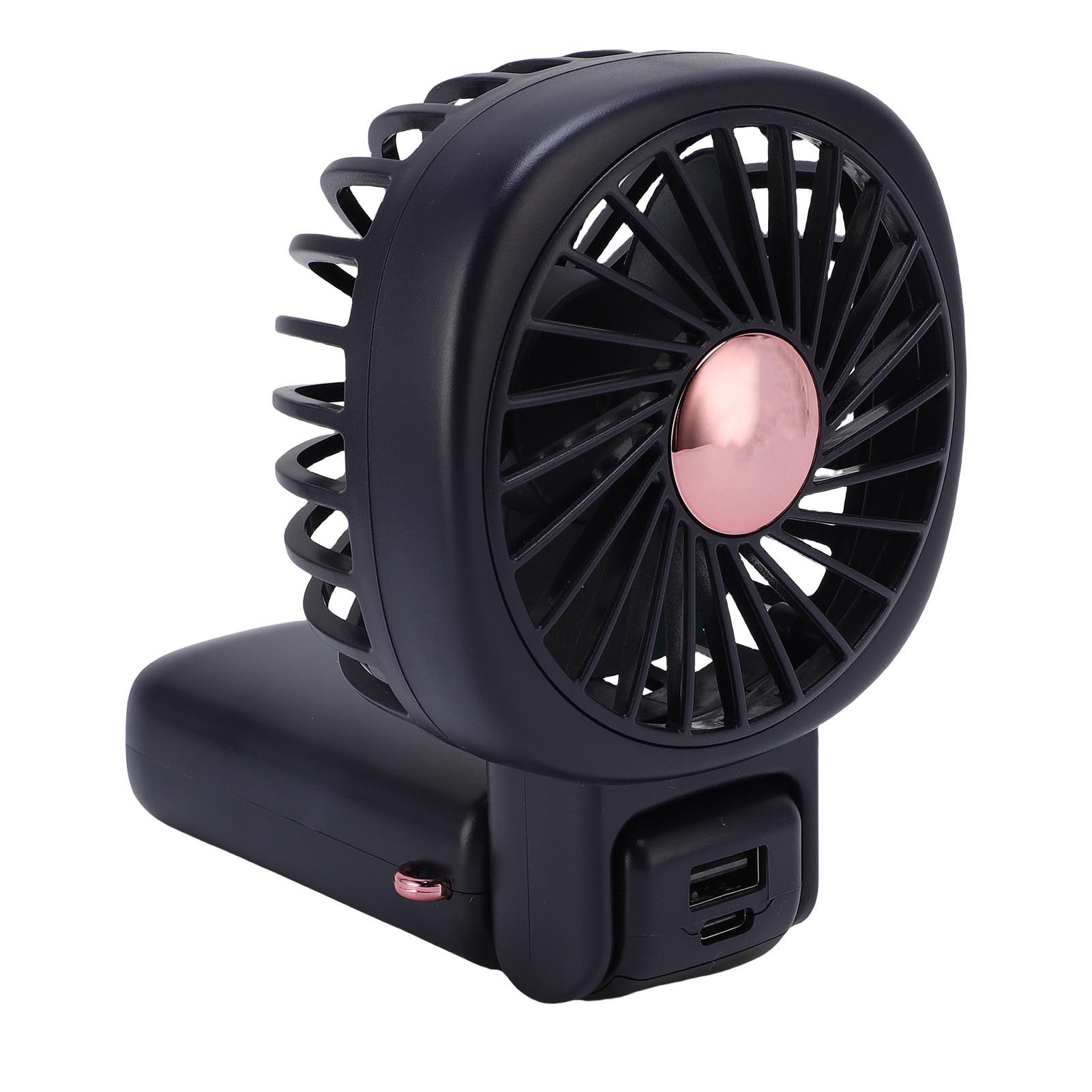 Portable Handheld Fan Power Bank Silent Neck Hanging USB Desktop Fan for view 4