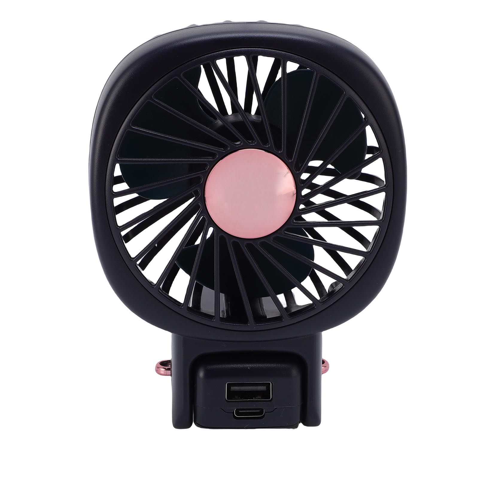 Portable Handheld Fan Power Bank Silent Neck Hanging USB Desktop Fan for view 6