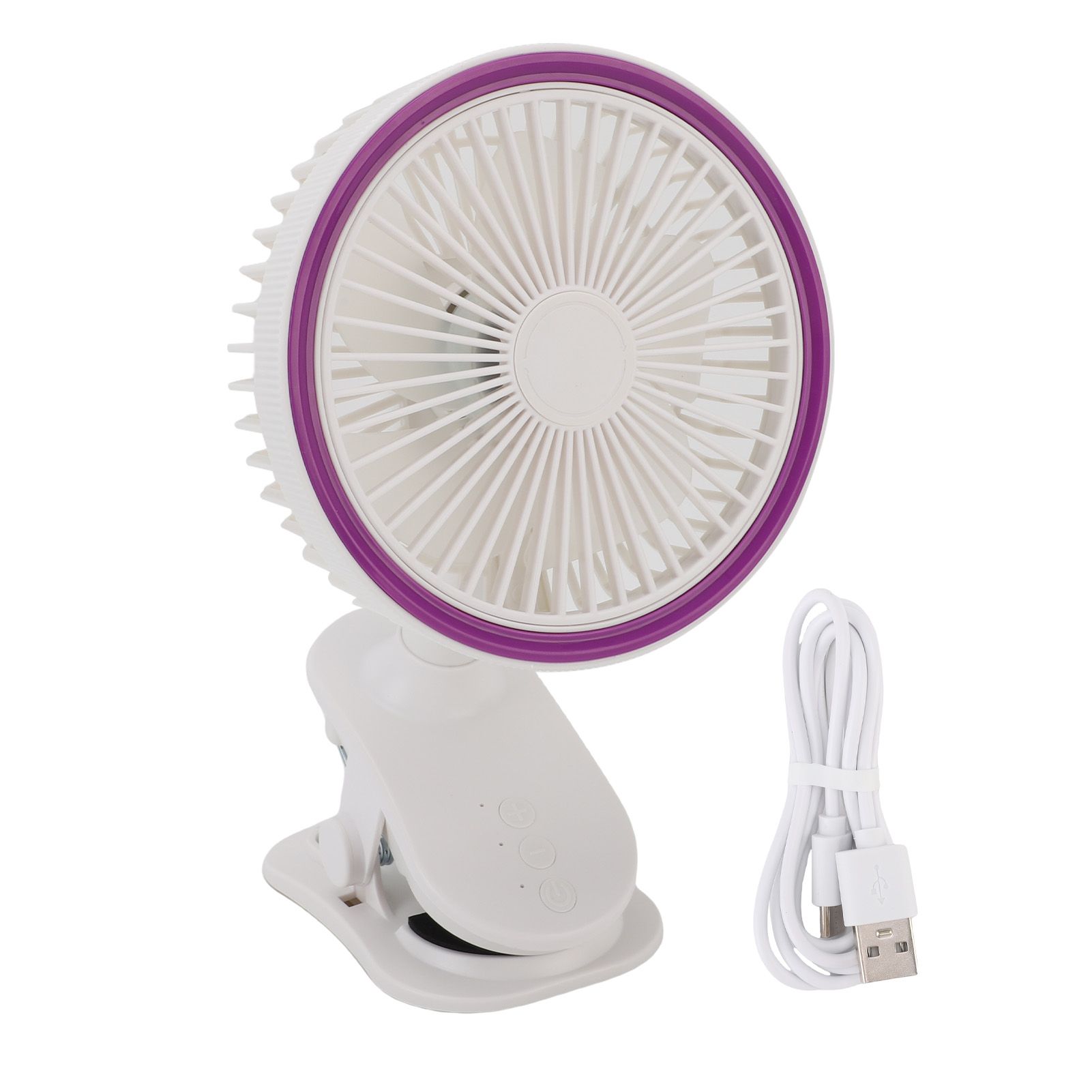 Fan with Clamp Quiet 360 Degree Rotation Rechargeable USB Portable Fan for view 3