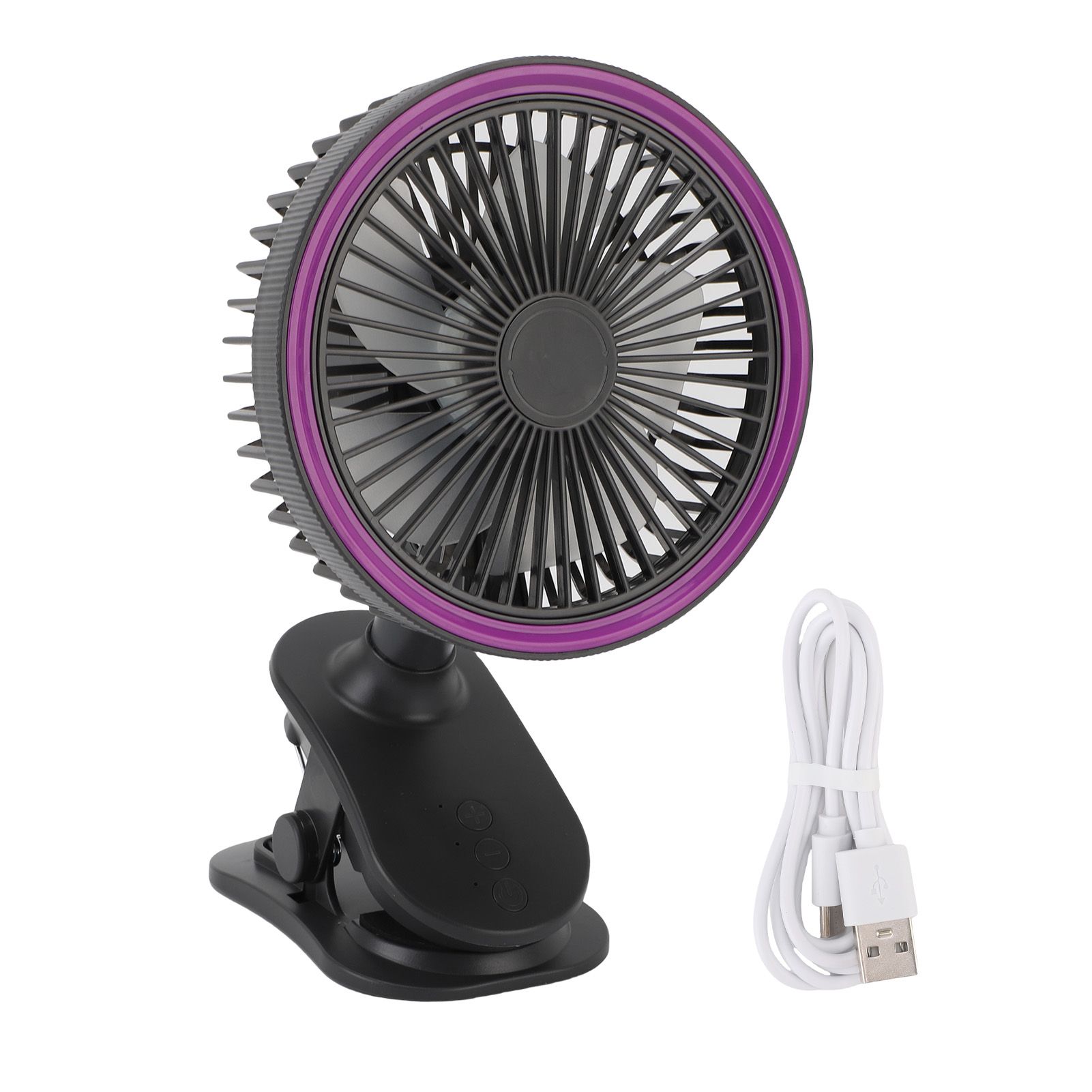 Fan with Clamp Quiet 360 Degree Rotation Rechargeable USB Portable Fan for view 3