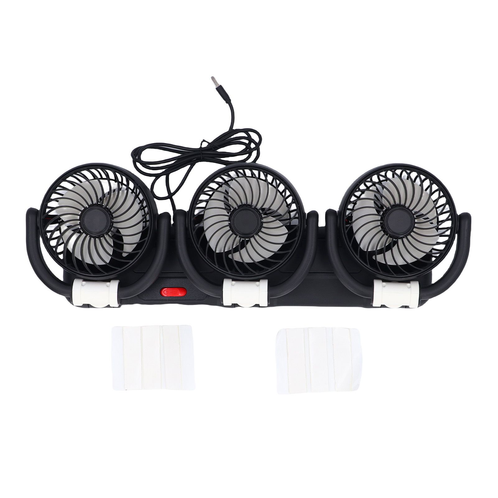 3 Heads Car Fan USB Speed Adjustable Foldable Portable Car Cooling Fan with view 3