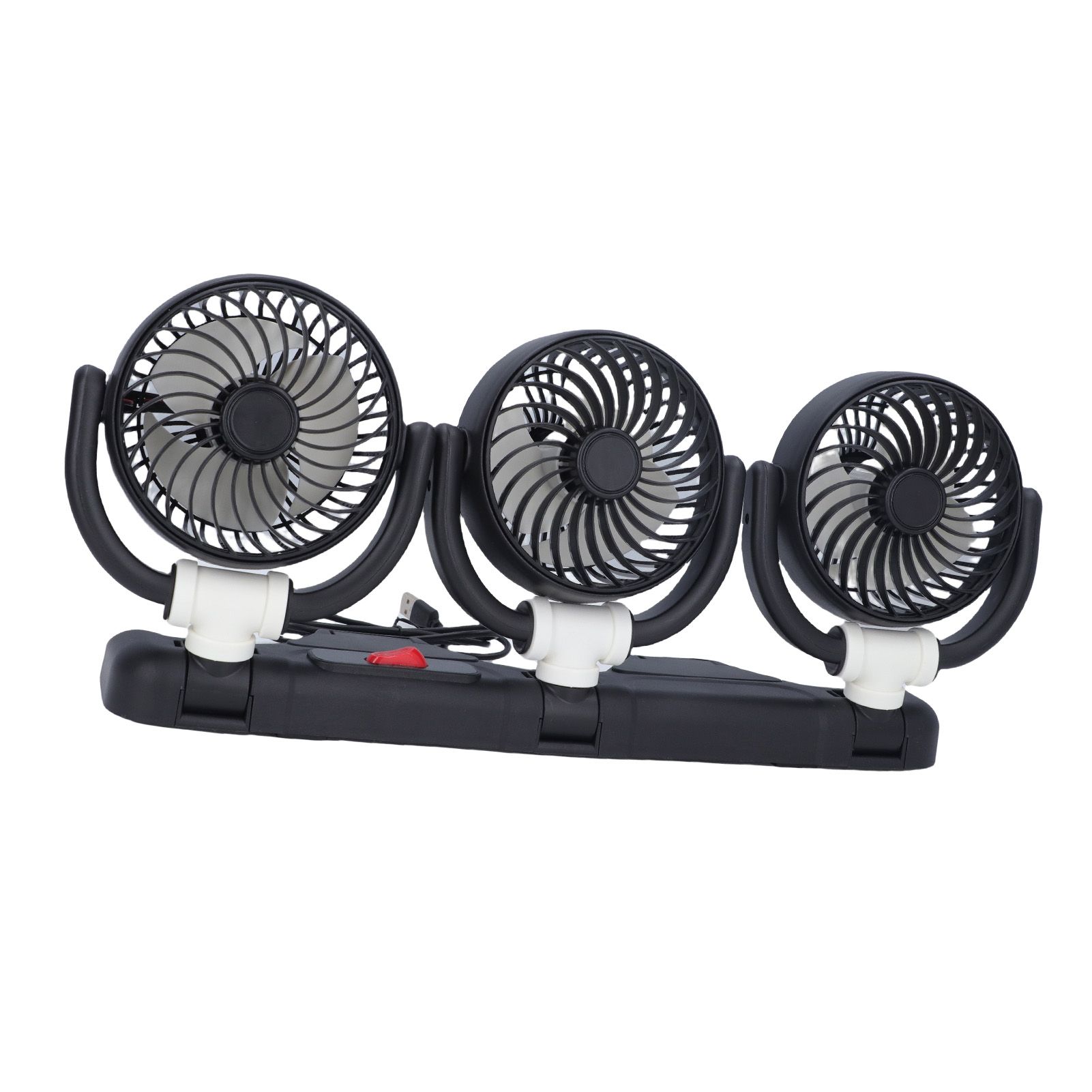 3 Heads Car Fan USB Speed Adjustable Foldable Portable Car Cooling Fan with view 6