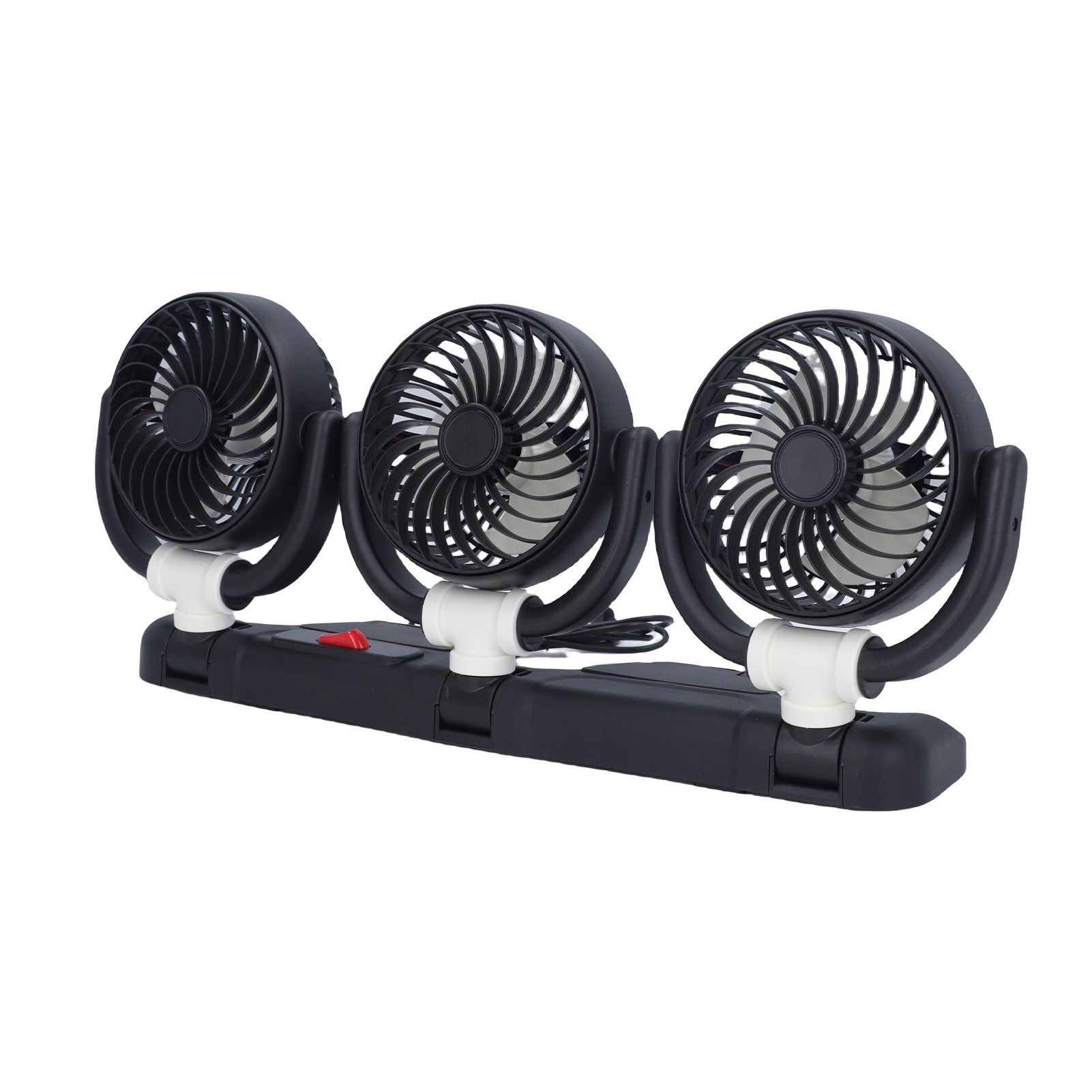 3 Heads Car Fan USB Speed Adjustable Foldable Portable Car Cooling Fan with view 11