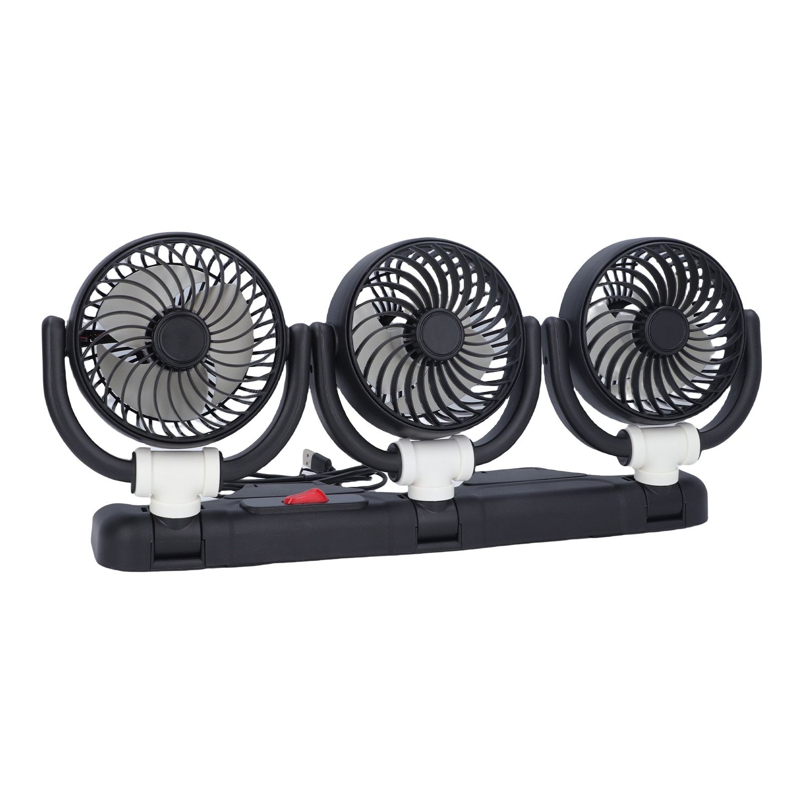 3 Heads Car Fan USB Speed Adjustable Foldable Portable Car Cooling Fan with view 12