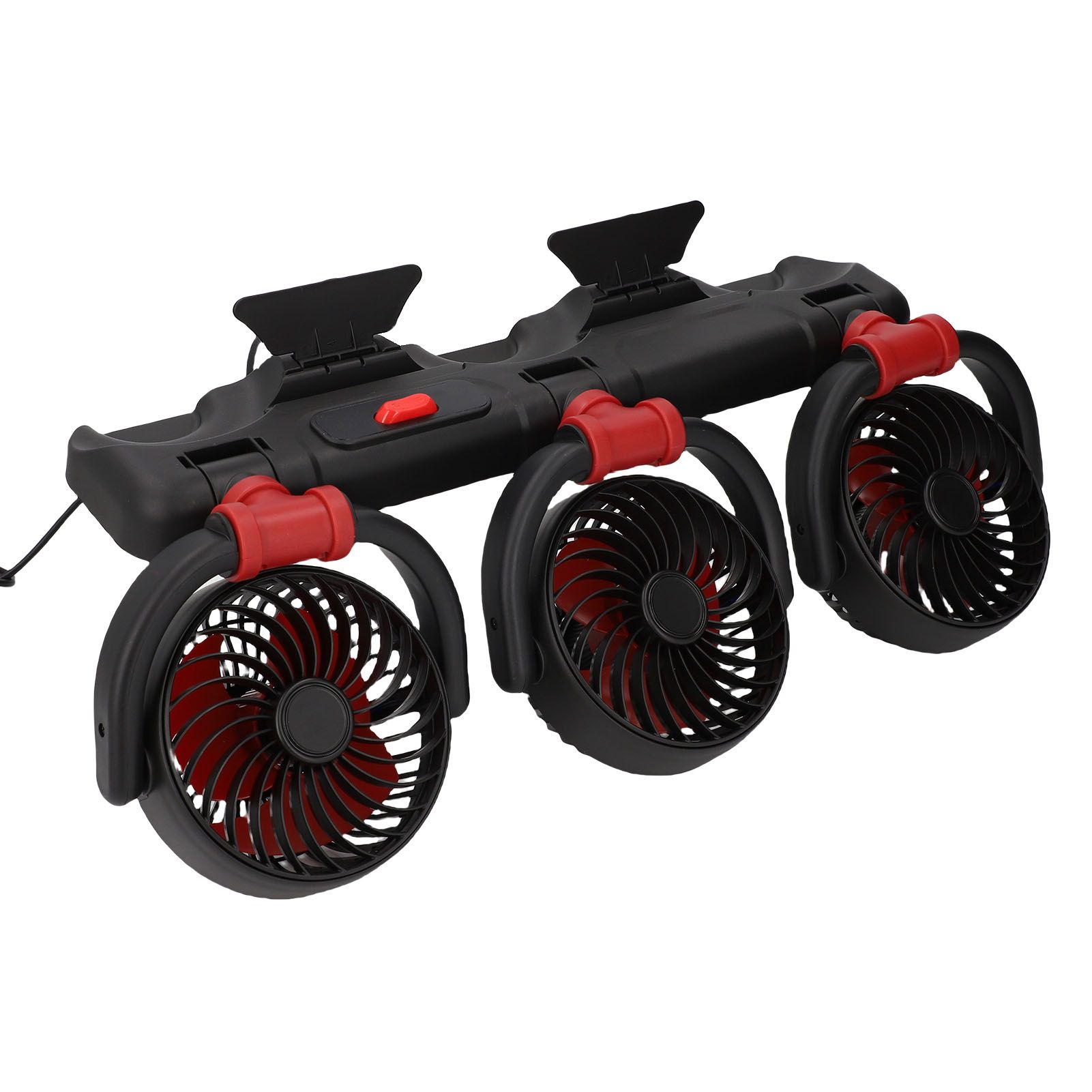 3 Heads Cooling Fan with Phone Holder Powerful Airflow Portable Electric Fan view 10