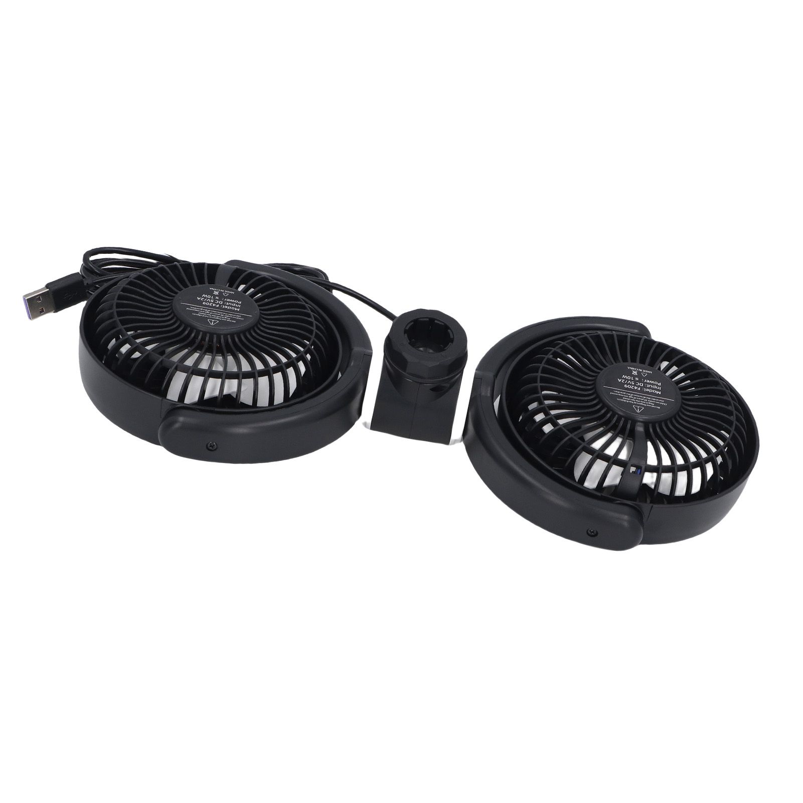 USB Car Cooling Fans for Backseat Dual Head Car Fan Quiet Vehicle Rear view 6