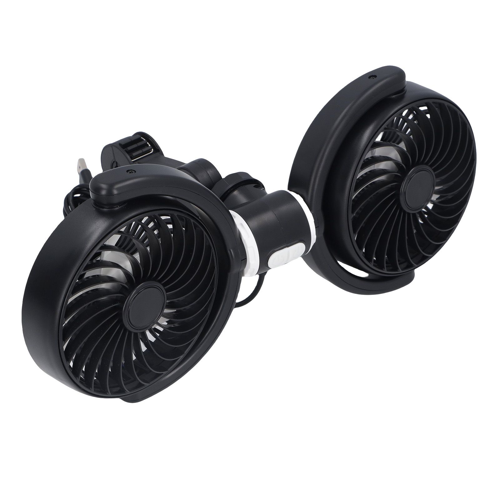 USB Car Cooling Fans for Backseat Dual Head Car Fan Quiet Vehicle Rear view 12