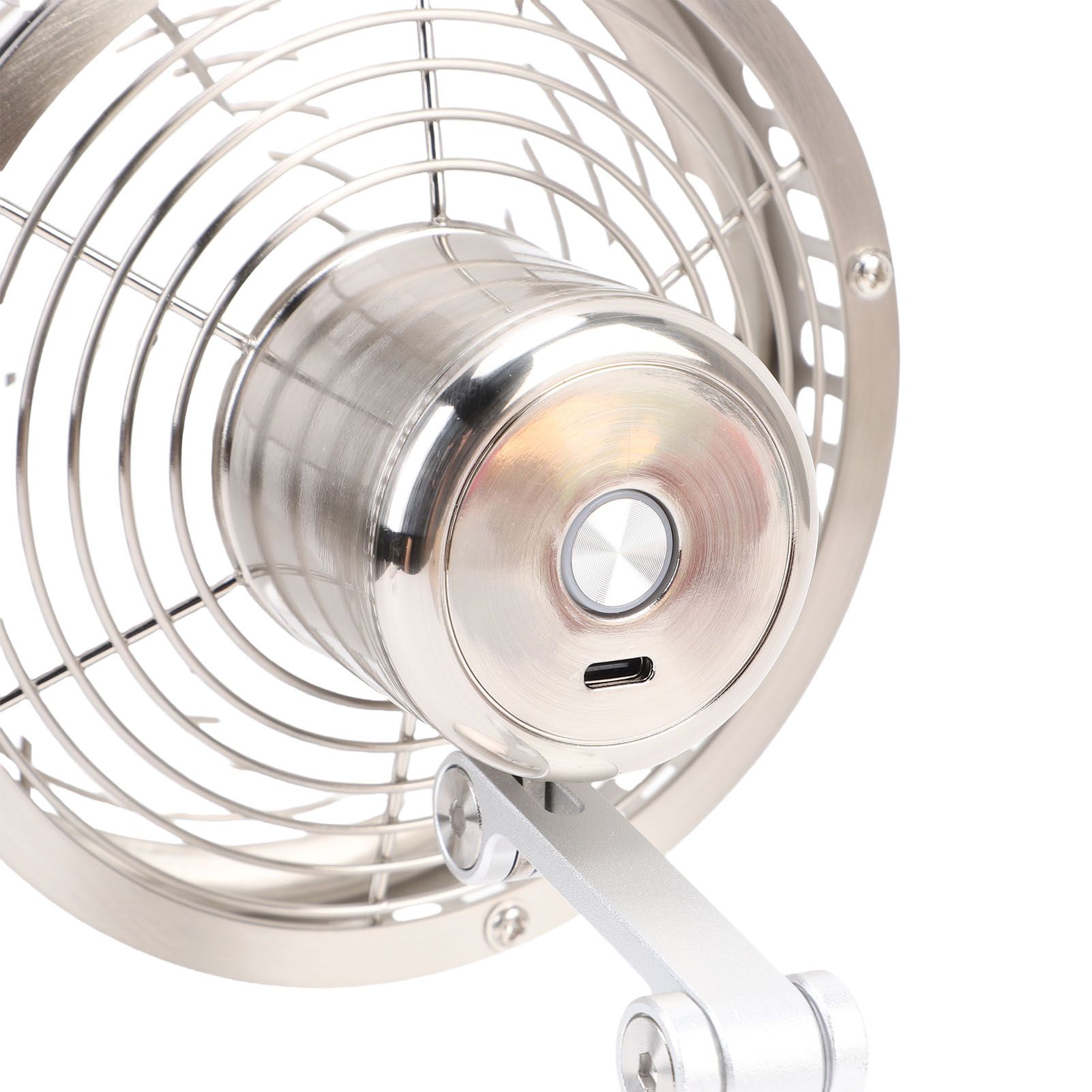 Small USB Desk Fan 3 Speed Adjustable Quiet Metal Retro Desktop Fan 360 Degree view 2