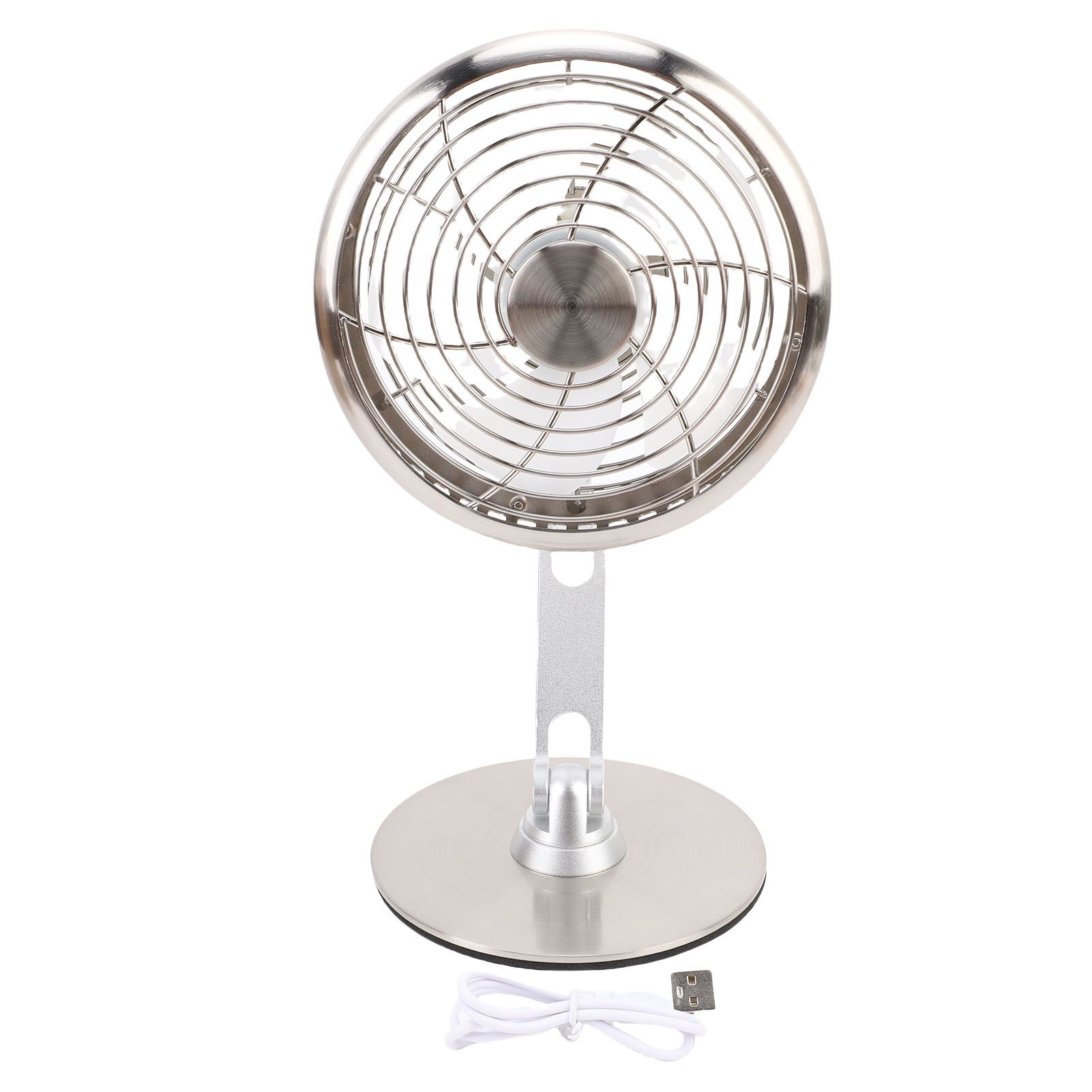 Small USB Desk Fan 3 Speed Adjustable Quiet Metal Retro Desktop Fan 360 Degree view 3