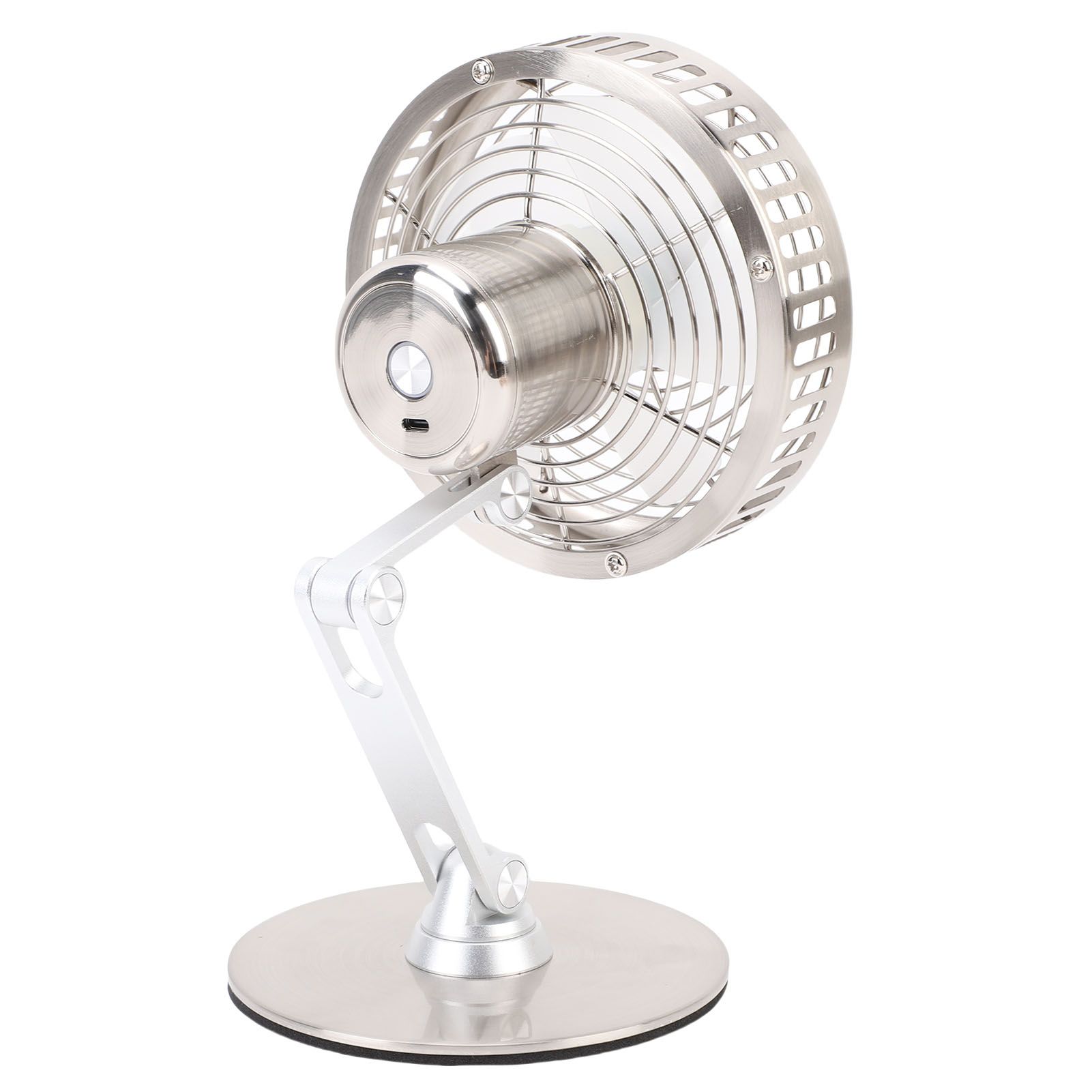 Small USB Desk Fan 3 Speed Adjustable Quiet Metal Retro Desktop Fan 360 Degree view 4