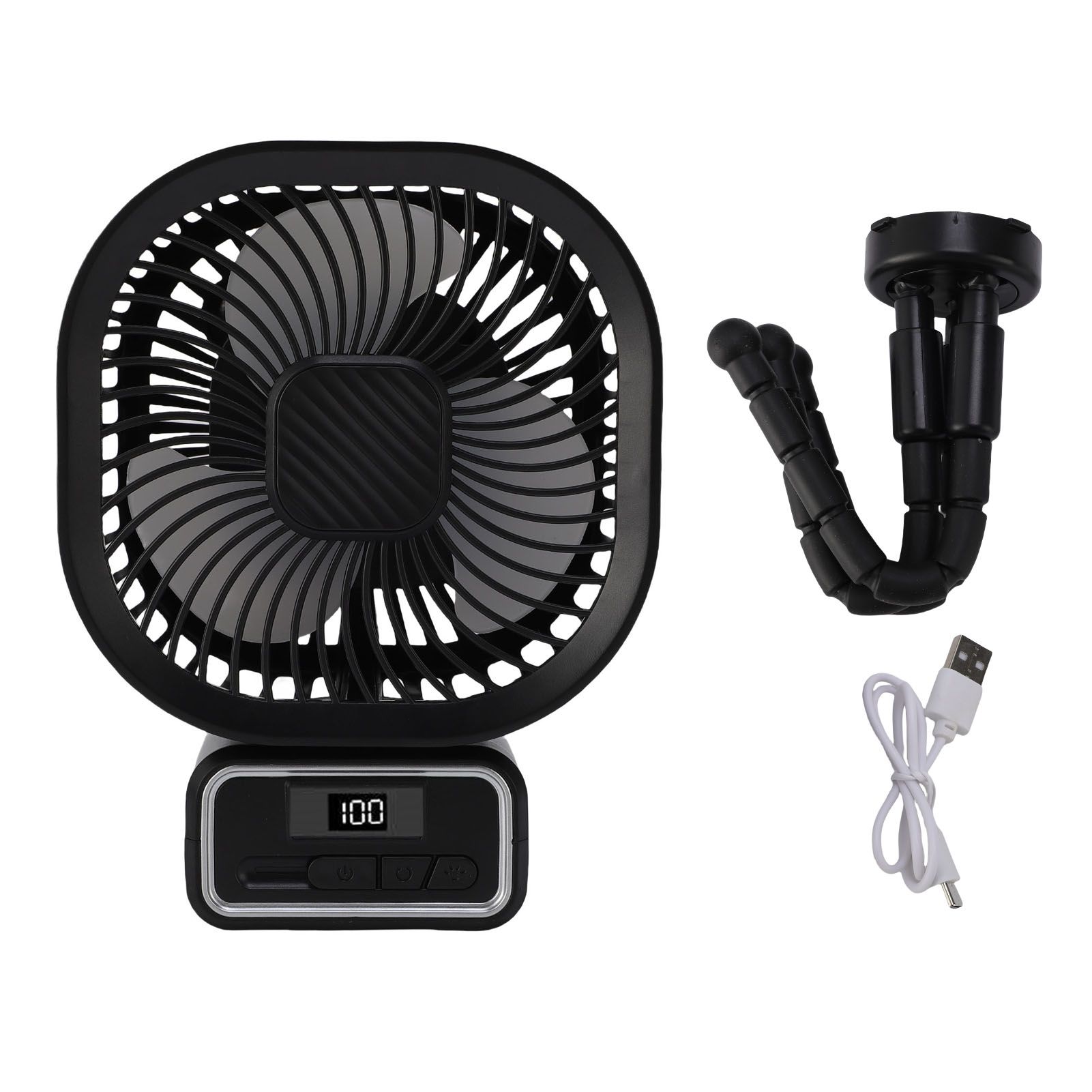 Stroller Fan 3 Wind Speeds Auto Oscillating Portable Fan with Detachable view 3