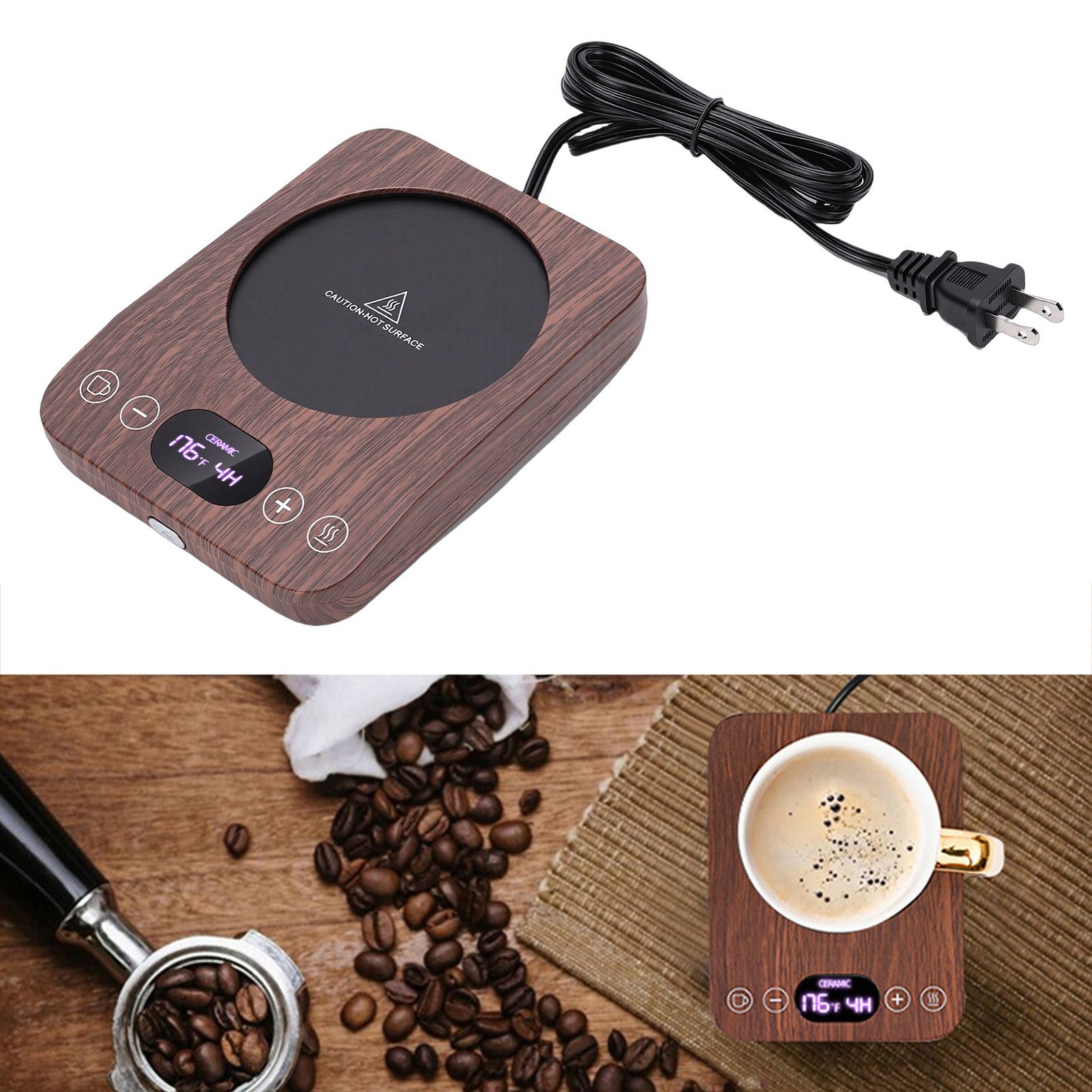 Mug Warmer Electric Cup Warmer for Desk with 9 Temperature Settings Auto Shut view 11
