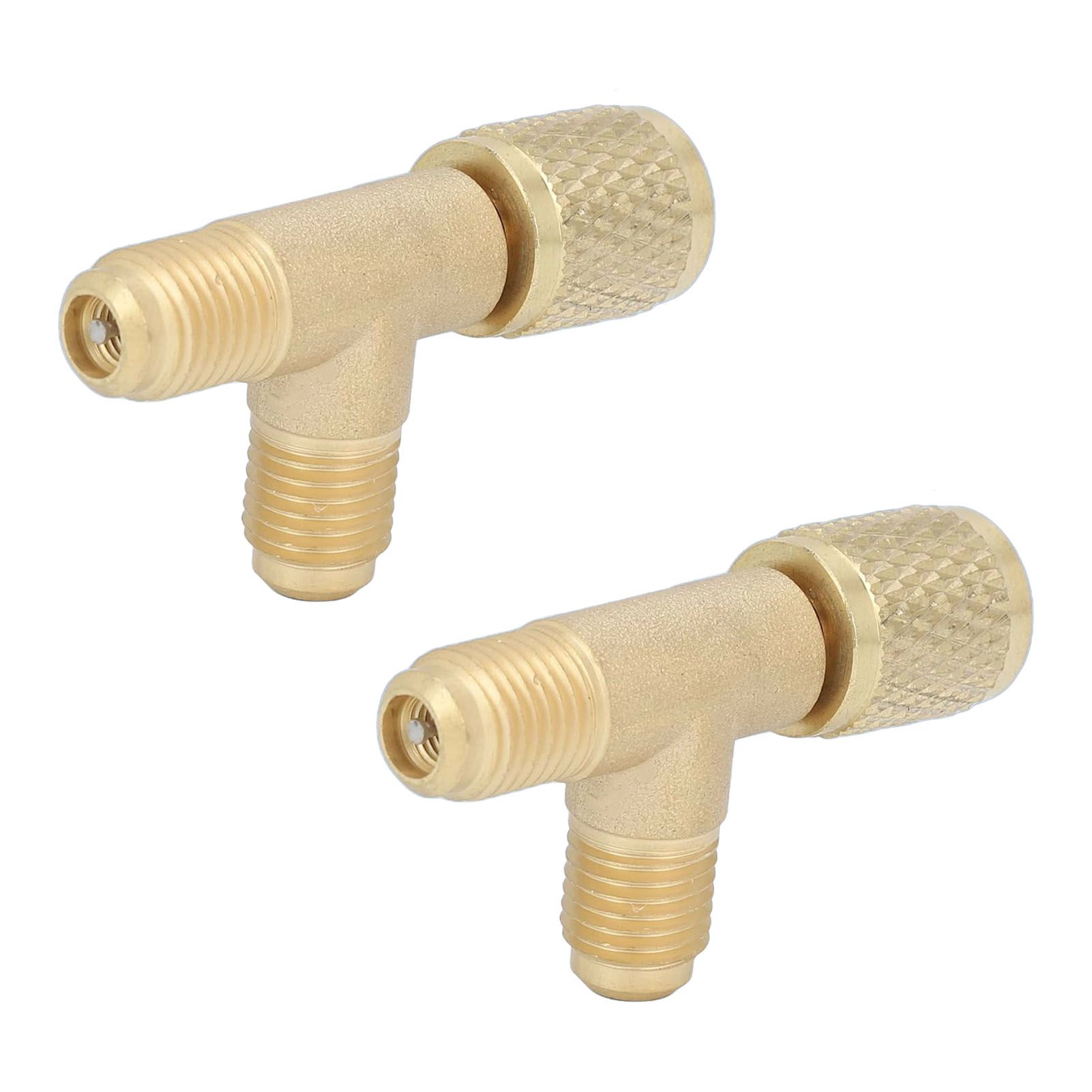 1/4in Valve Tee Adapter Quick Coupler Tee Adapter Brass Refrigerant Tee view 4