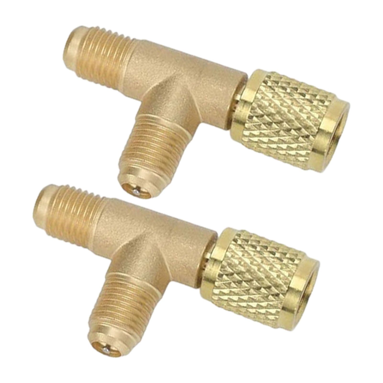 1/4in Valve Tee Adapter Quick Coupler Tee Adapter Brass Refrigerant Tee view 8