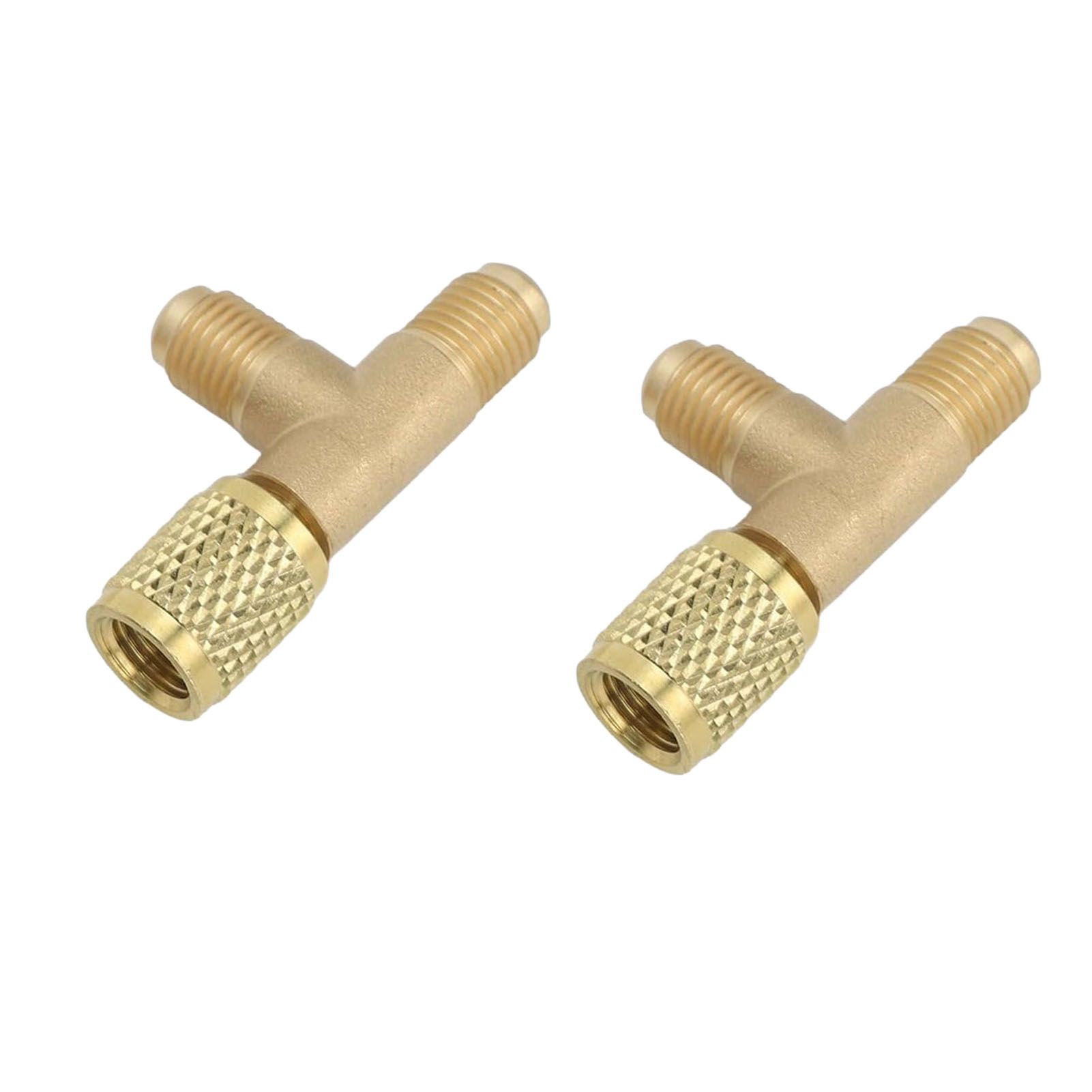 1/4in Valve Tee Adapter Quick Coupler Tee Adapter Brass Refrigerant Tee view 12