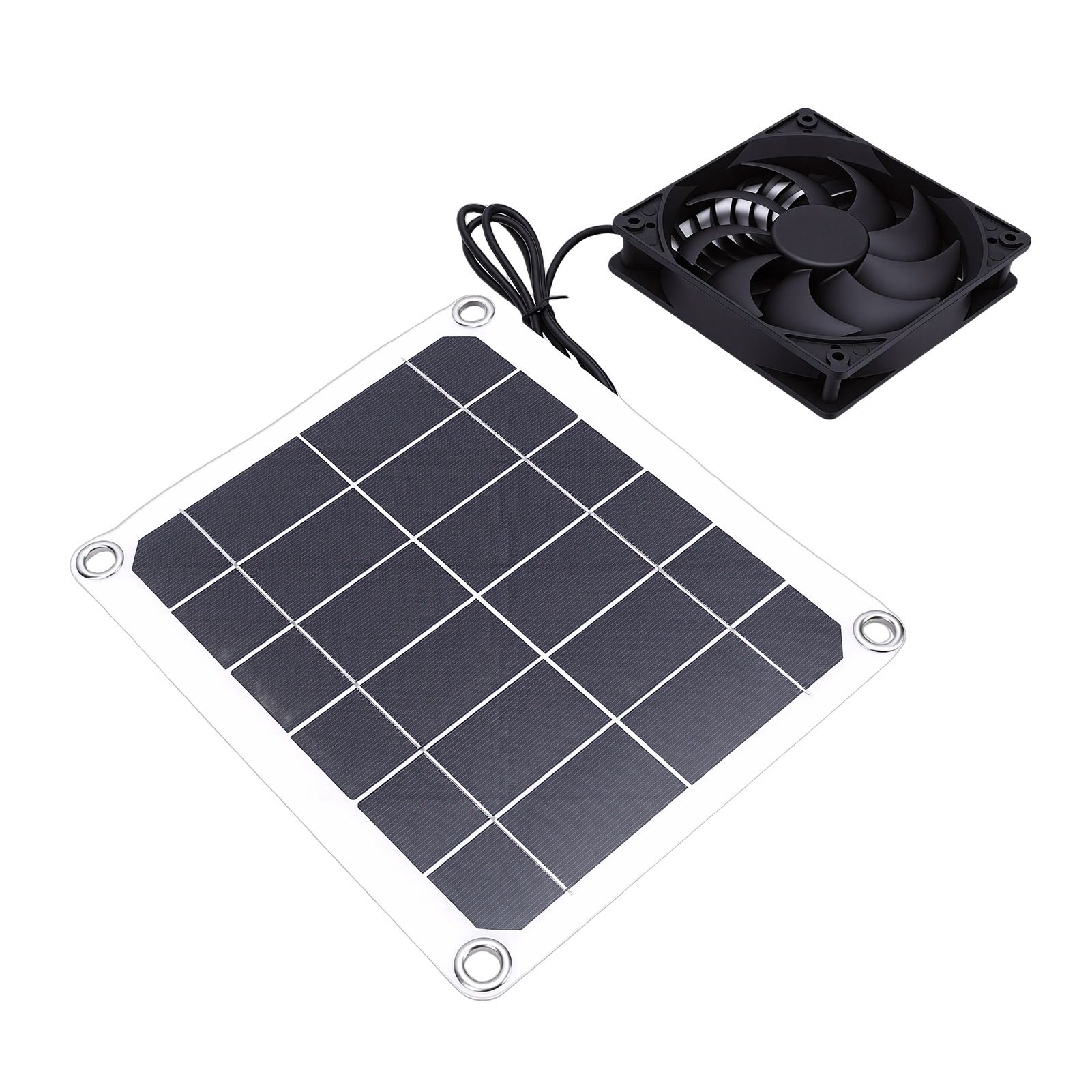 Solar Powered Exhaust Fan Kit 7W Solar Panel Fan Ventilator for Pet House view 4
