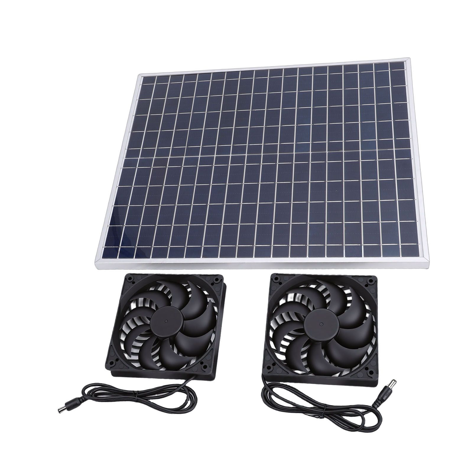 22W Solar Panel Double Exhaust Fan Kit 12V Solar Fan for Chicken Coop Dog view 10