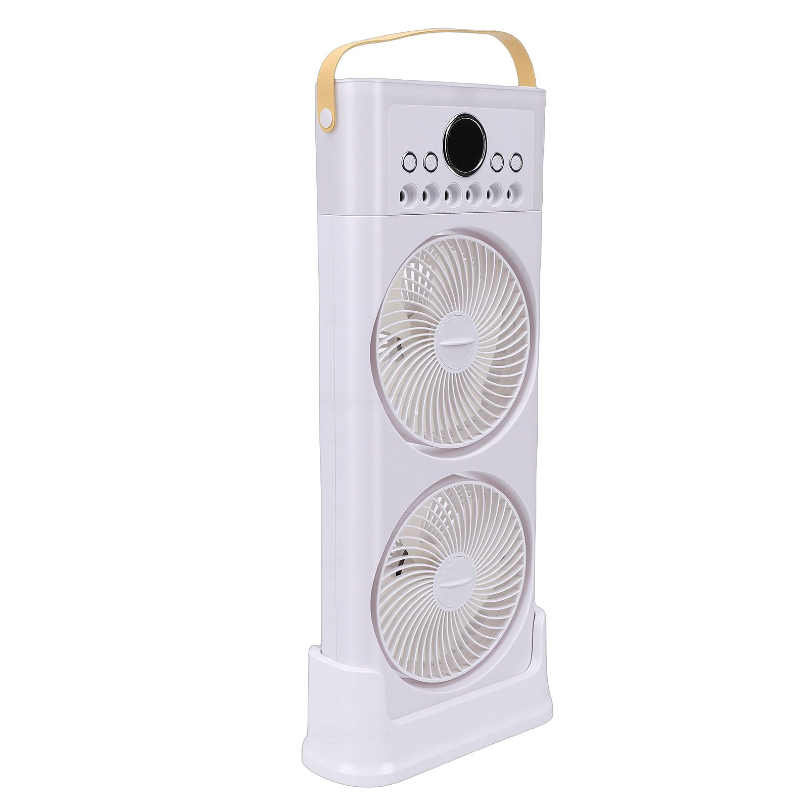 Dual Fan Mist Cooling Fan with Humidifier 6 Nozzles 360 Degree Adjustable Low view 9