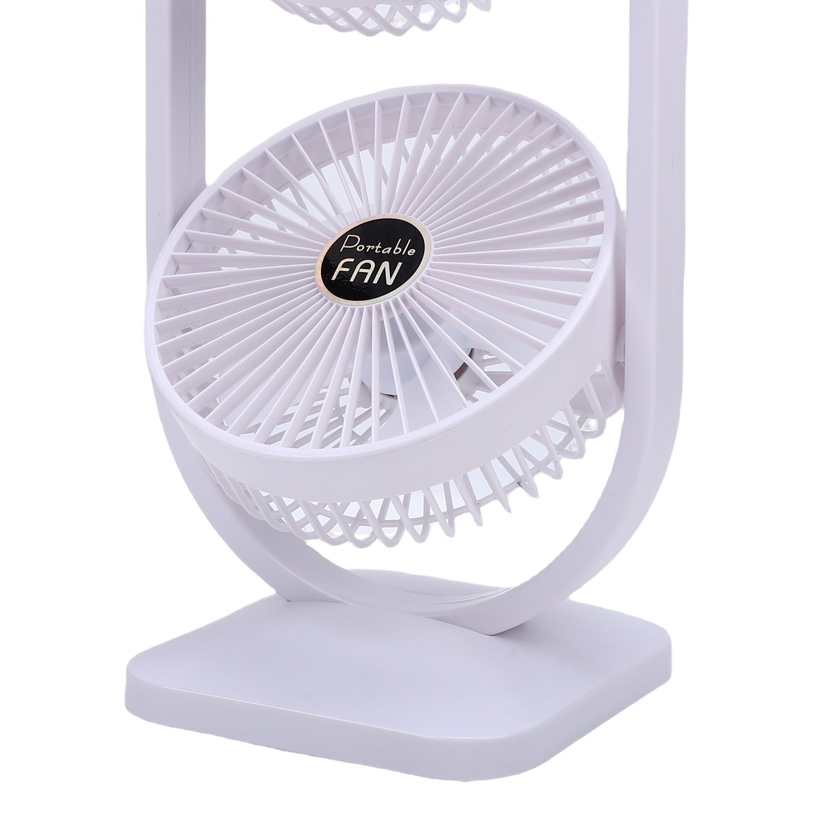 Dual Head Desk Fan USB Rechargeable 3 Speed Portable Electric Floor Fan for view 5