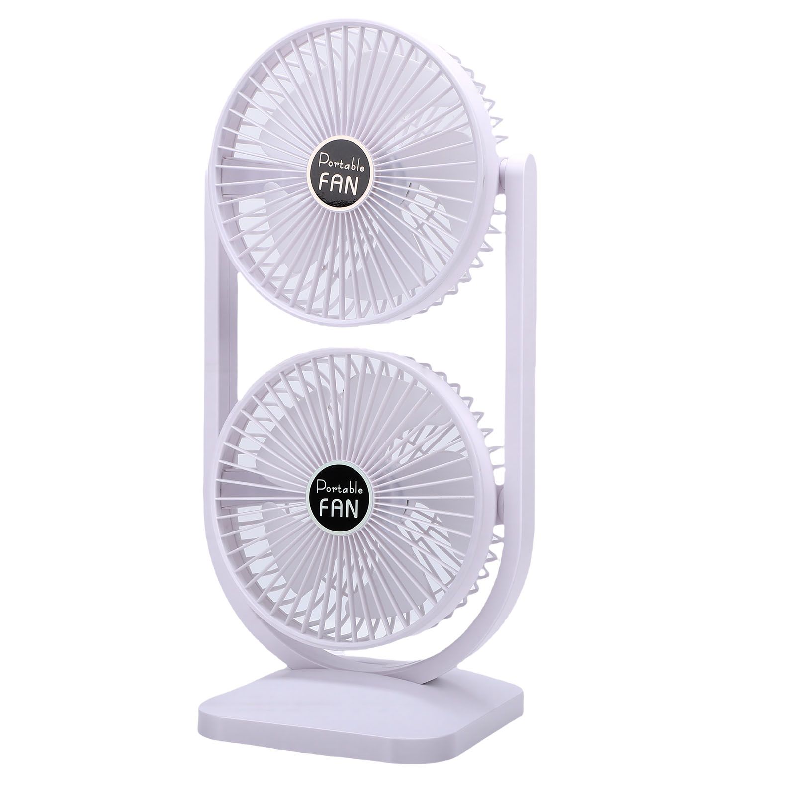 Dual Head Desk Fan USB Rechargeable 3 Speed Portable Electric Floor Fan for view 9