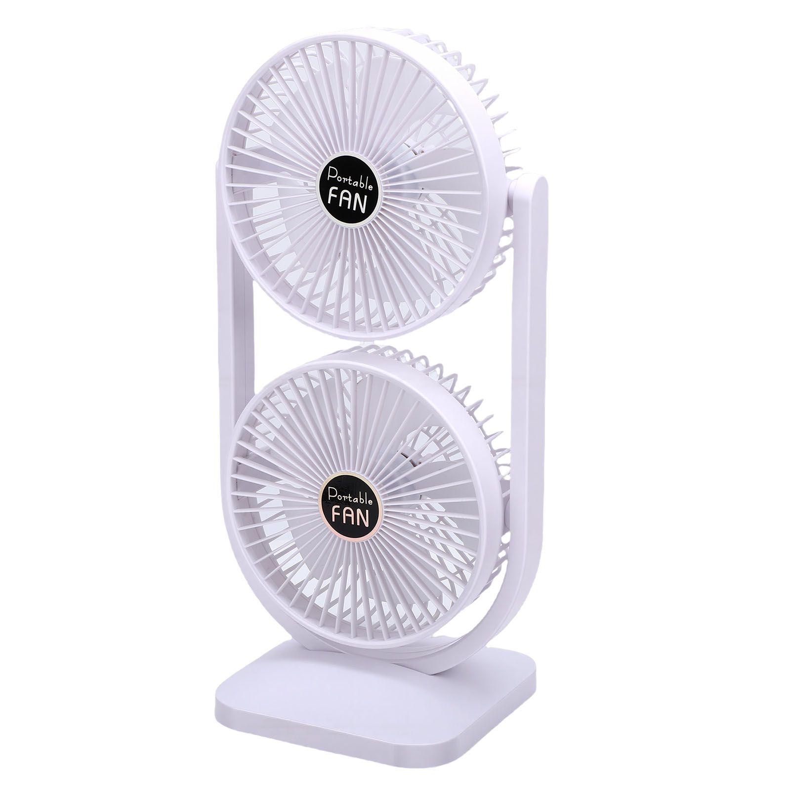 Dual Head Desk Fan USB Rechargeable 3 Speed Portable Electric Floor Fan for view 10