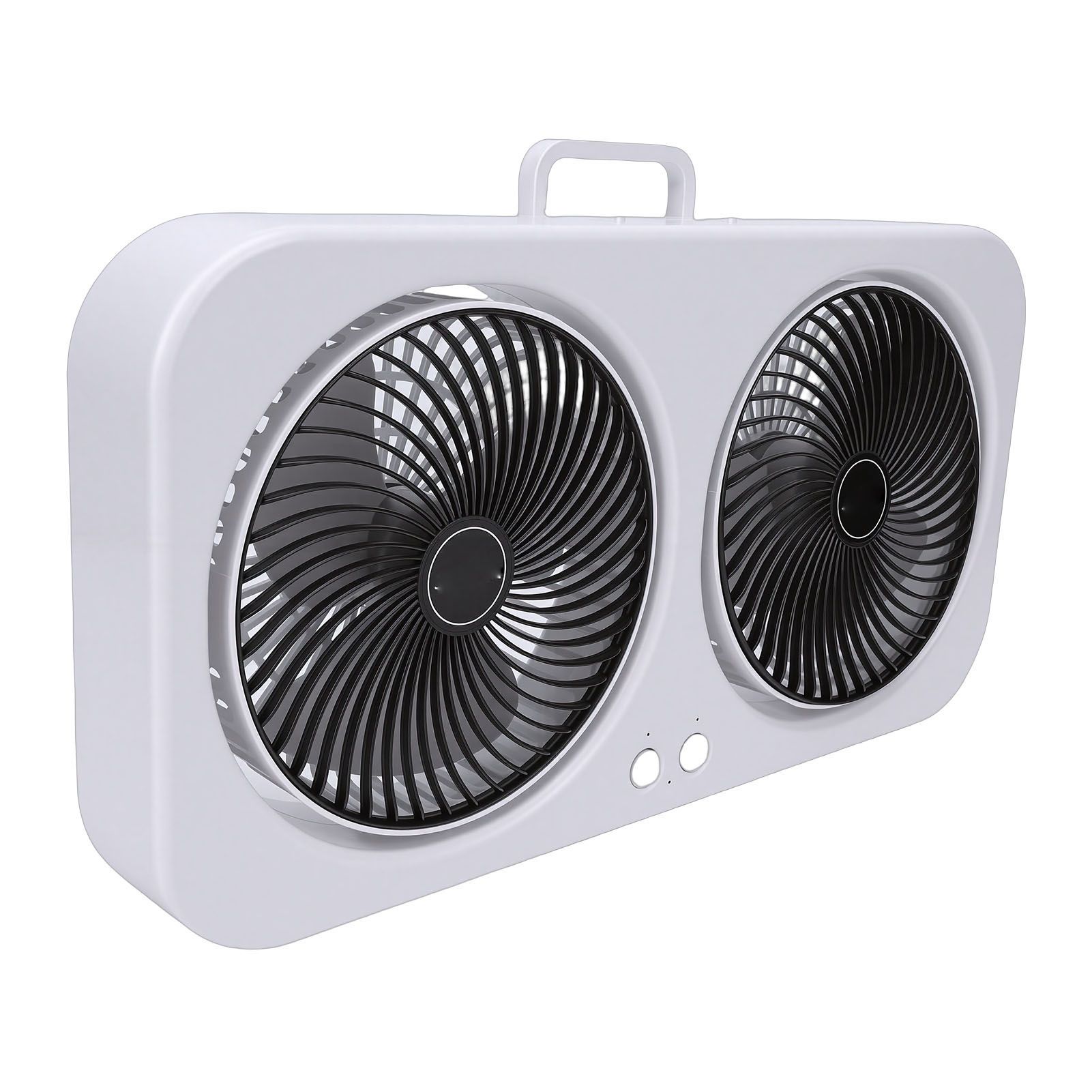 Portable Desktop Fan Rotating USB Rechargeable Quiet Cooling Hanging Dual Head view 4
