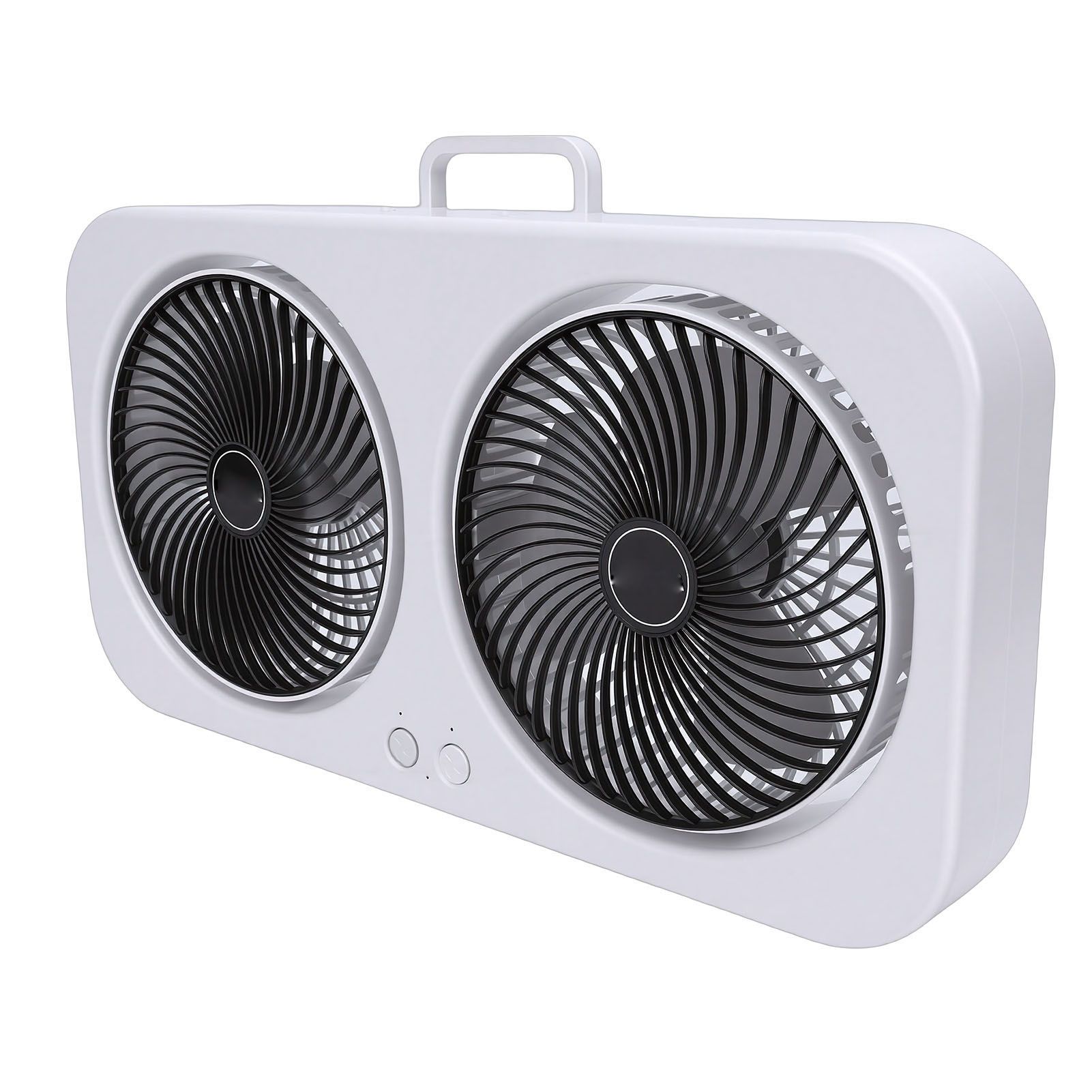 Portable Desktop Fan Rotating USB Rechargeable Quiet Cooling Hanging Dual Head view 6