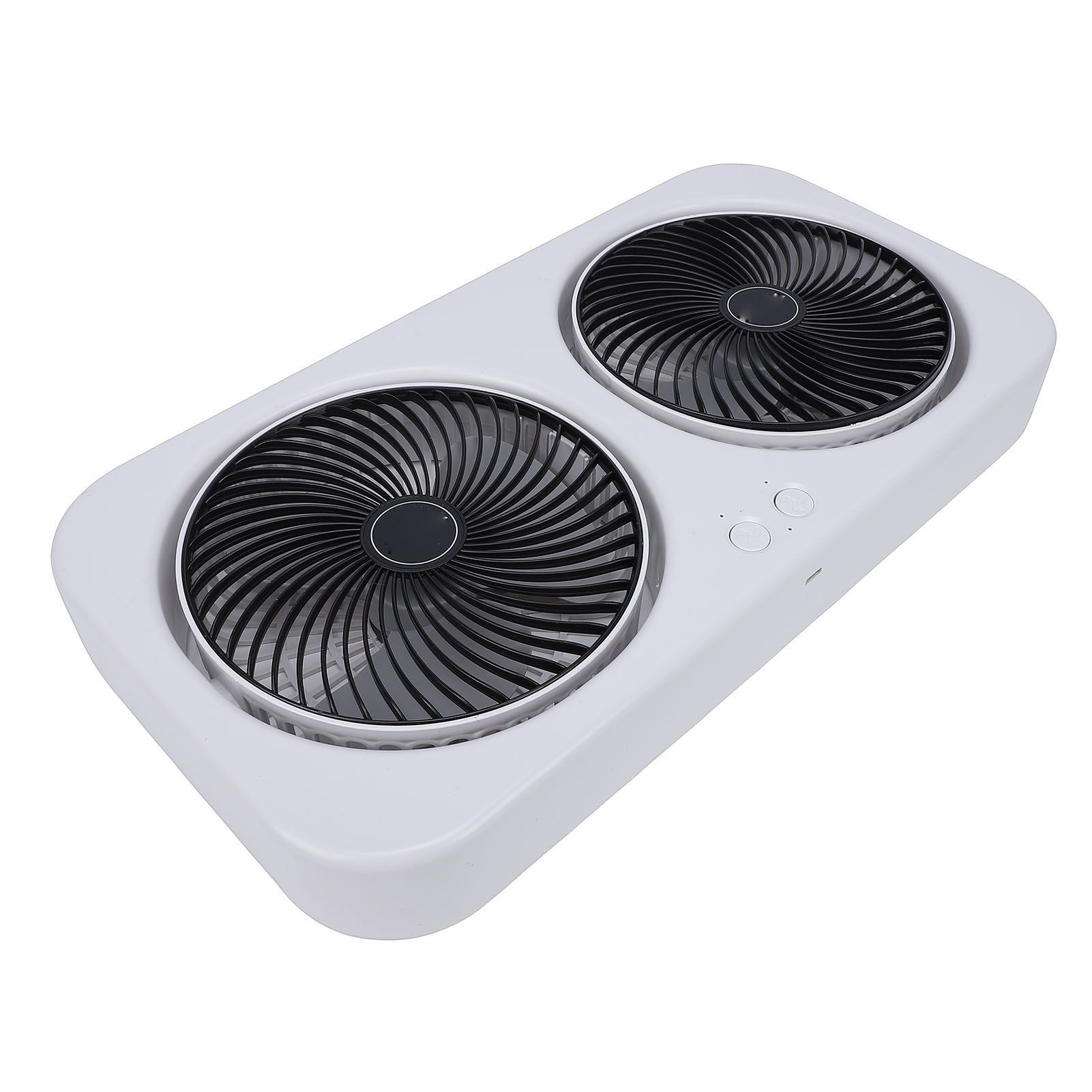 Portable Desktop Fan Rotating USB Rechargeable Quiet Cooling Hanging Dual Head view 9