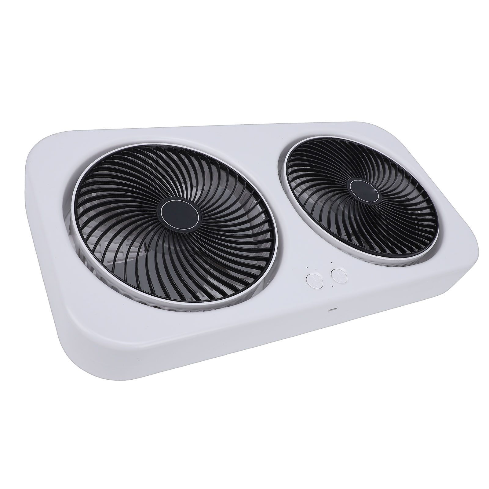 Portable Desktop Fan Rotating USB Rechargeable Quiet Cooling Hanging Dual Head view 12