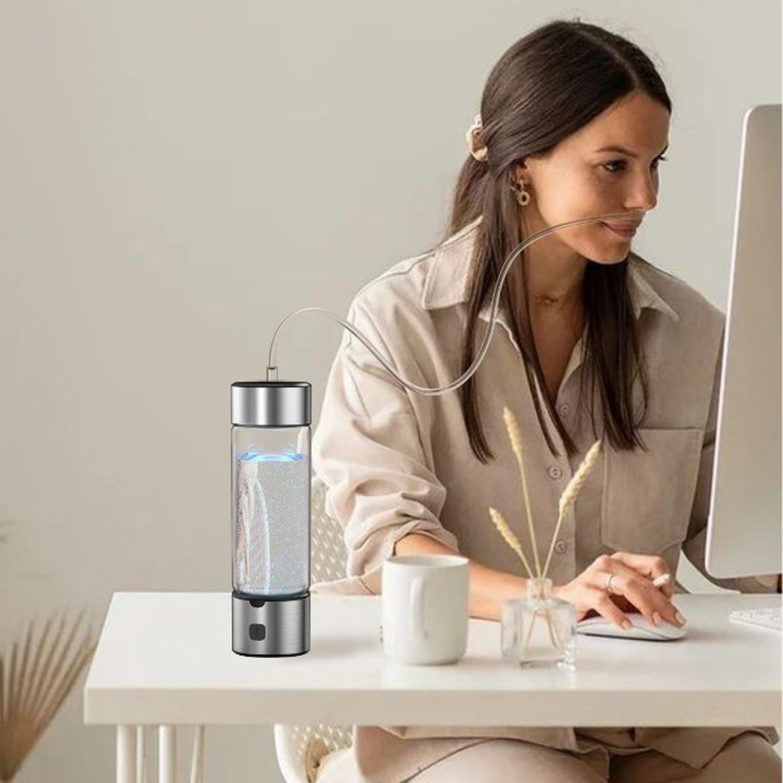 Hydrogen Water Bottle Generator 460ml Portable USB Rechargeable Hydrogen Rich view 11