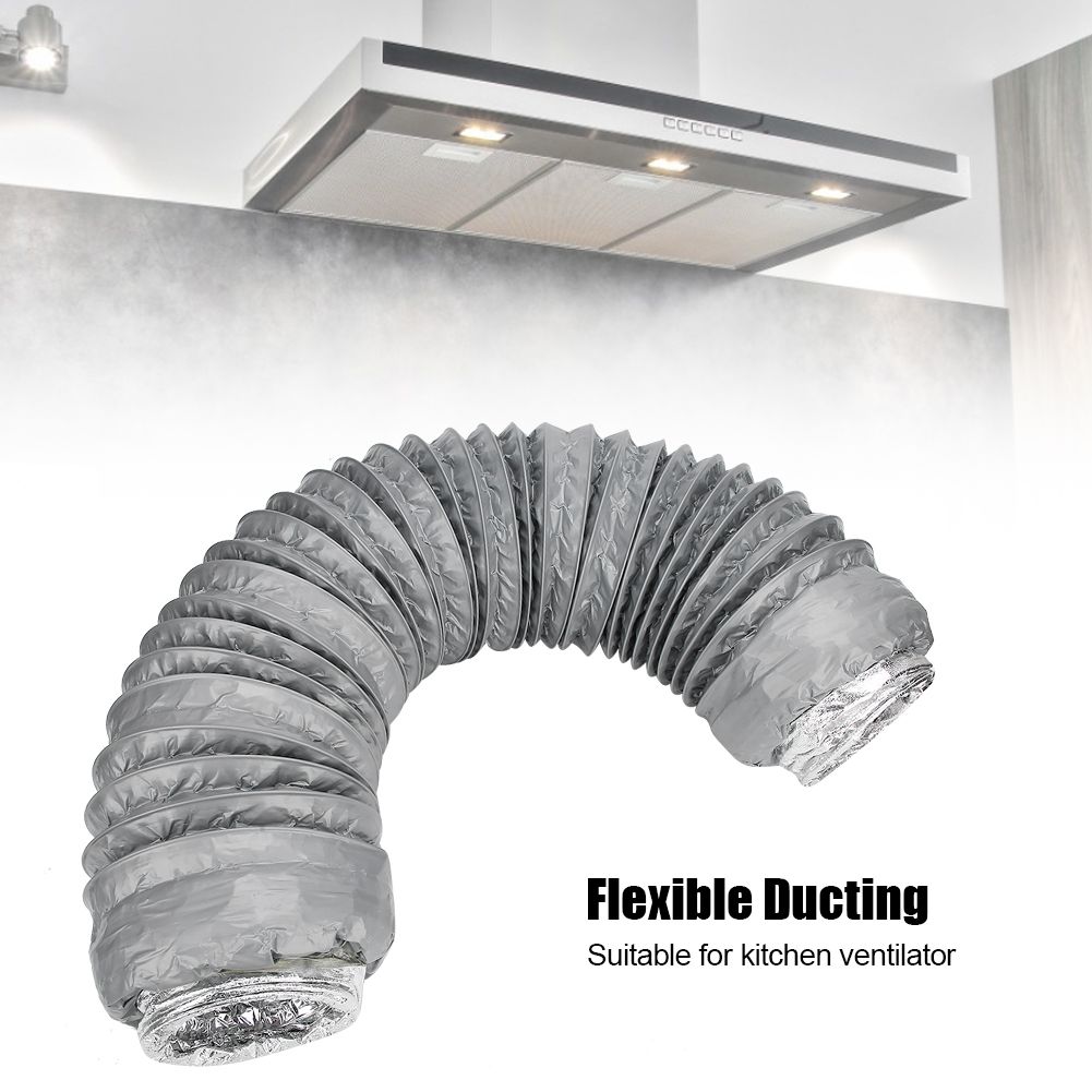 1m Aluminum Foil Flexible Ducting Exhaust Hose Kitchen Ventilation Insulation view 7