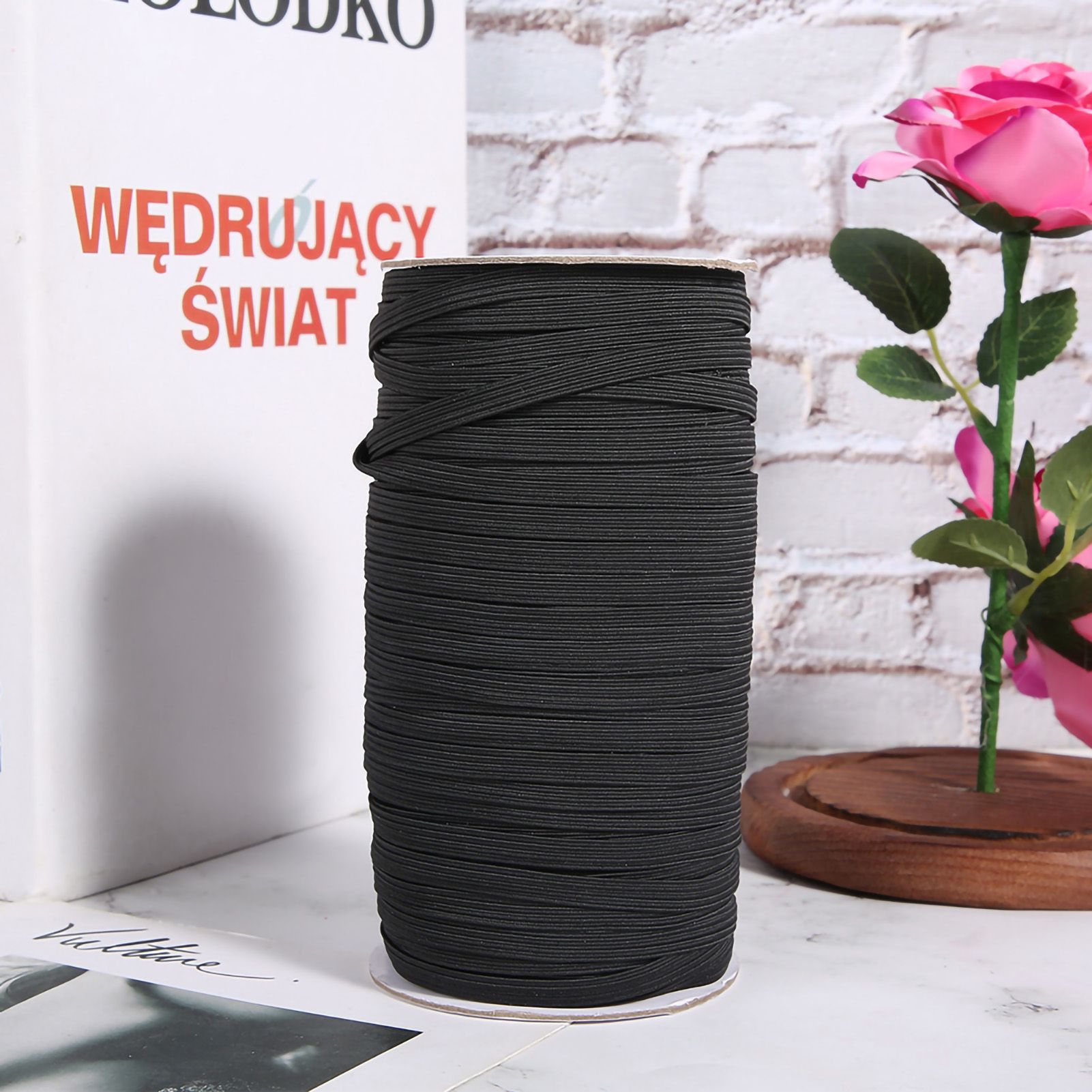 0.6cm 90m/Roll Flat Elastic Cords Stretchy Threads Cable Strings for DIY Cloth view 3