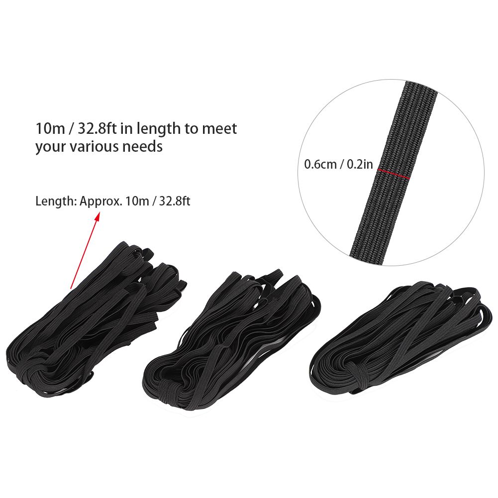 3 Bags 0.6cm 10m/32.8ft Flat Elastic Rope Cord Bands for Clothing Sewing DIY view 7