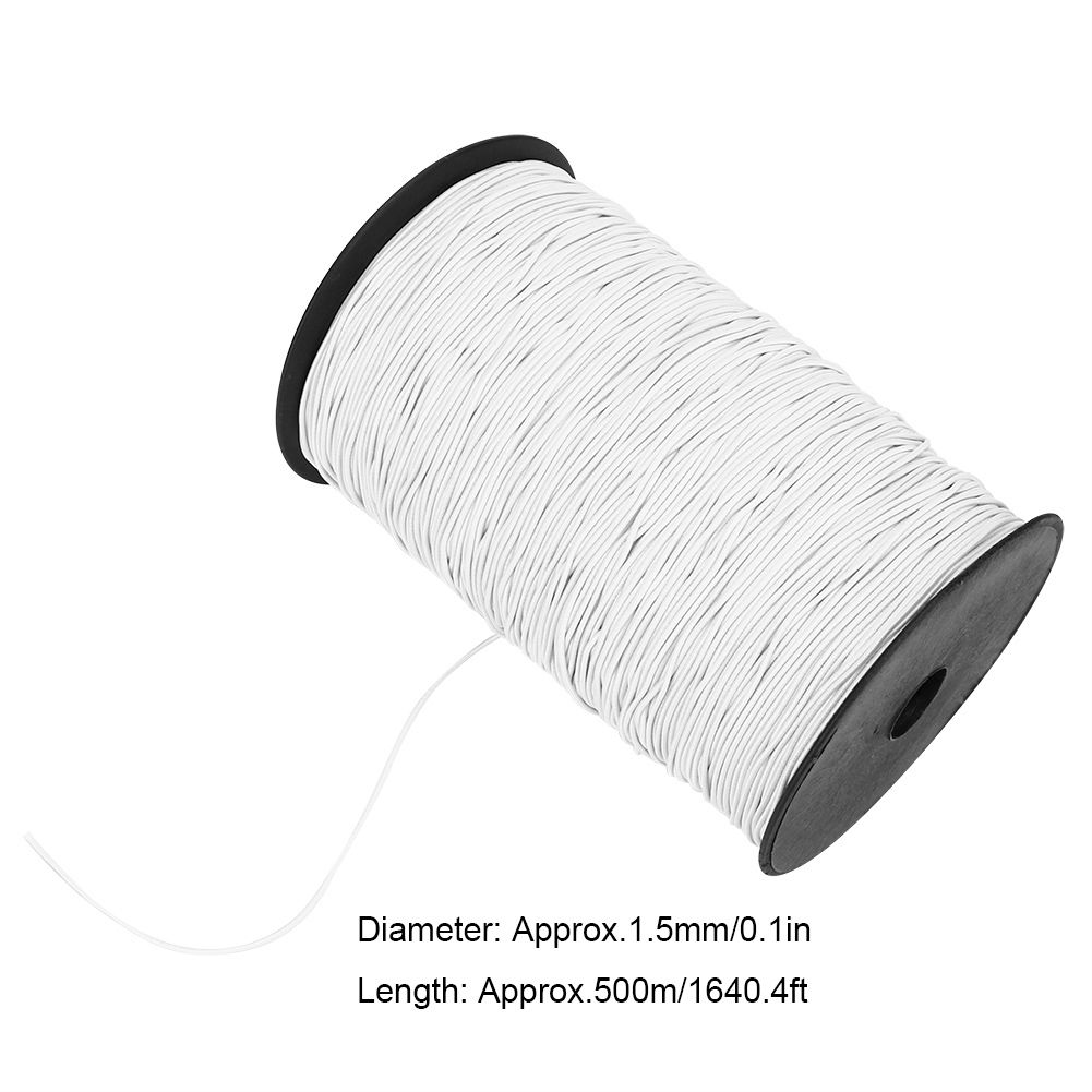 1.5mm 500m Round Elastic Bungee Rope String Stretchable Cord Dress Making Craft view 8