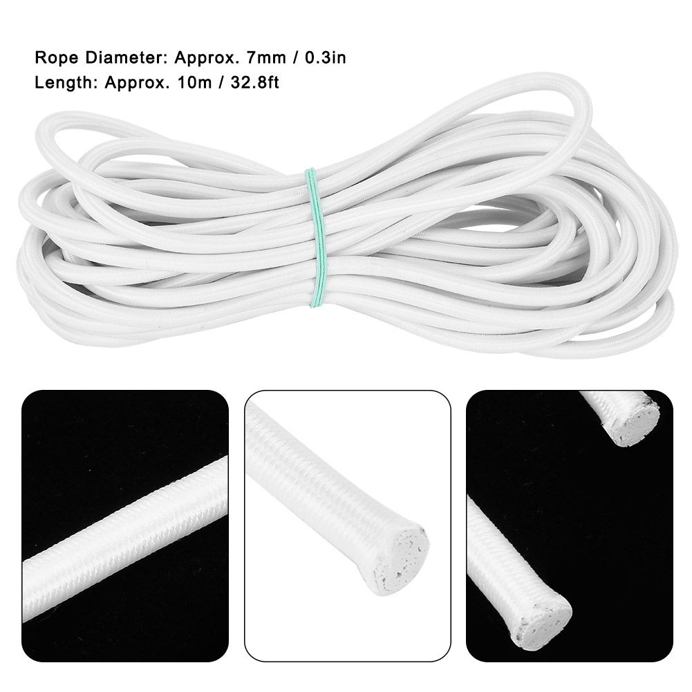 7mm 10m/32.8ft Strong Elasticity Round Elastic Rope Cord Sewing DIY view 8