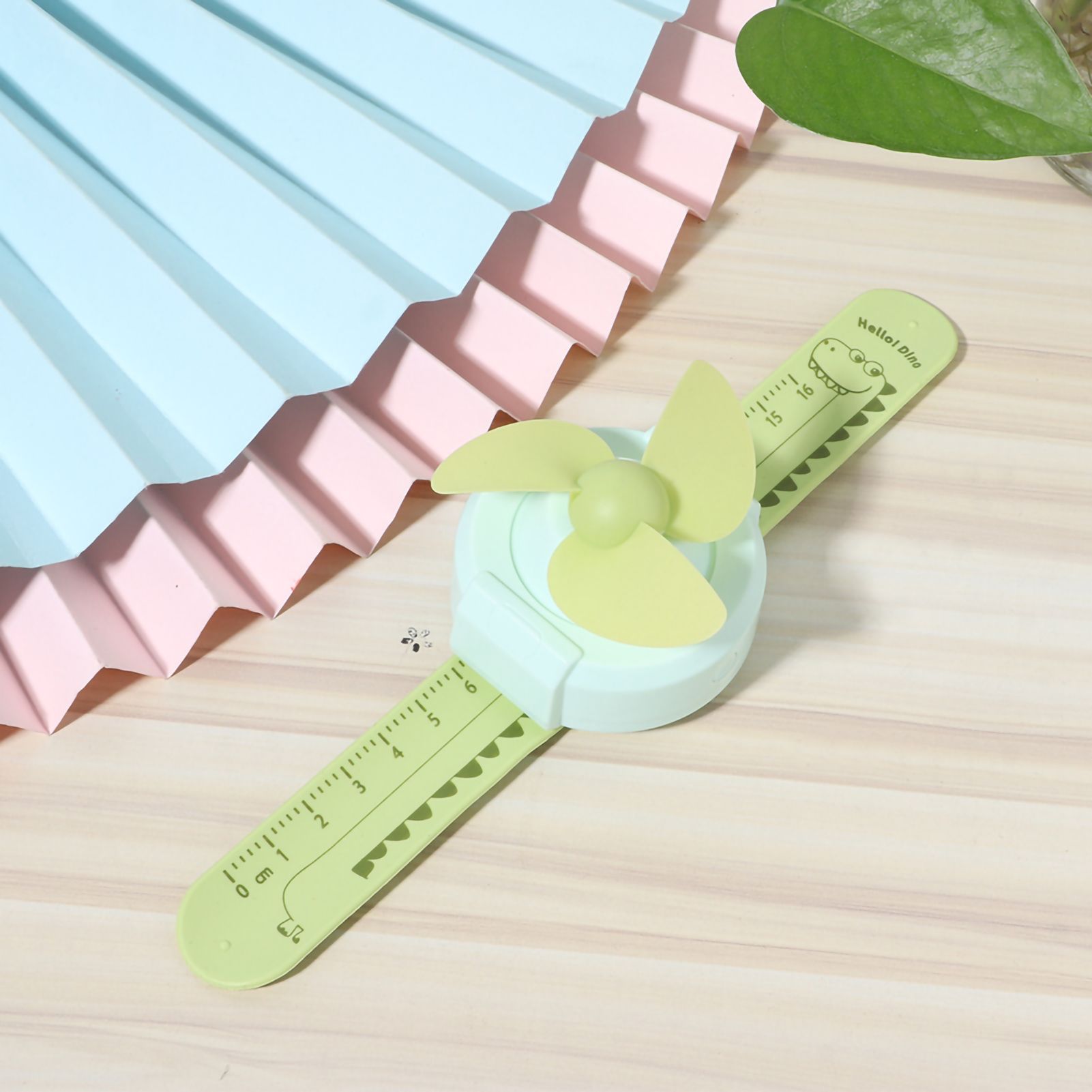 Compact Innovative Cartoon Watch Shape Adjustable Mini Kid Wrist Fan Strap
