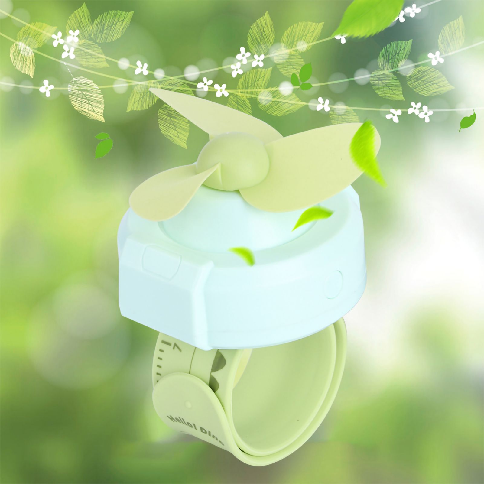 Compact Innovative Cartoon Watch Shape Adjustable Mini Kid Wrist Fan Strap view 6