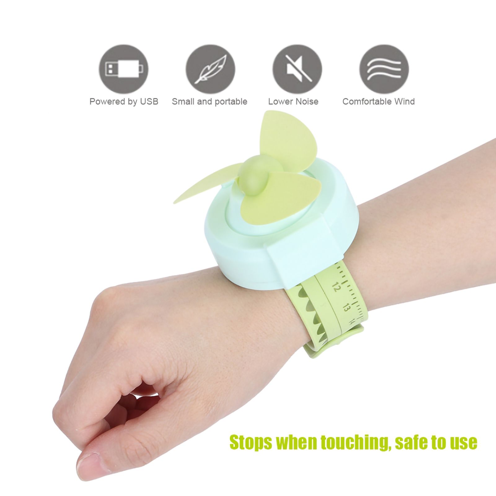 Compact Innovative Cartoon Watch Shape Adjustable Mini Kid Wrist Fan Strap view 12