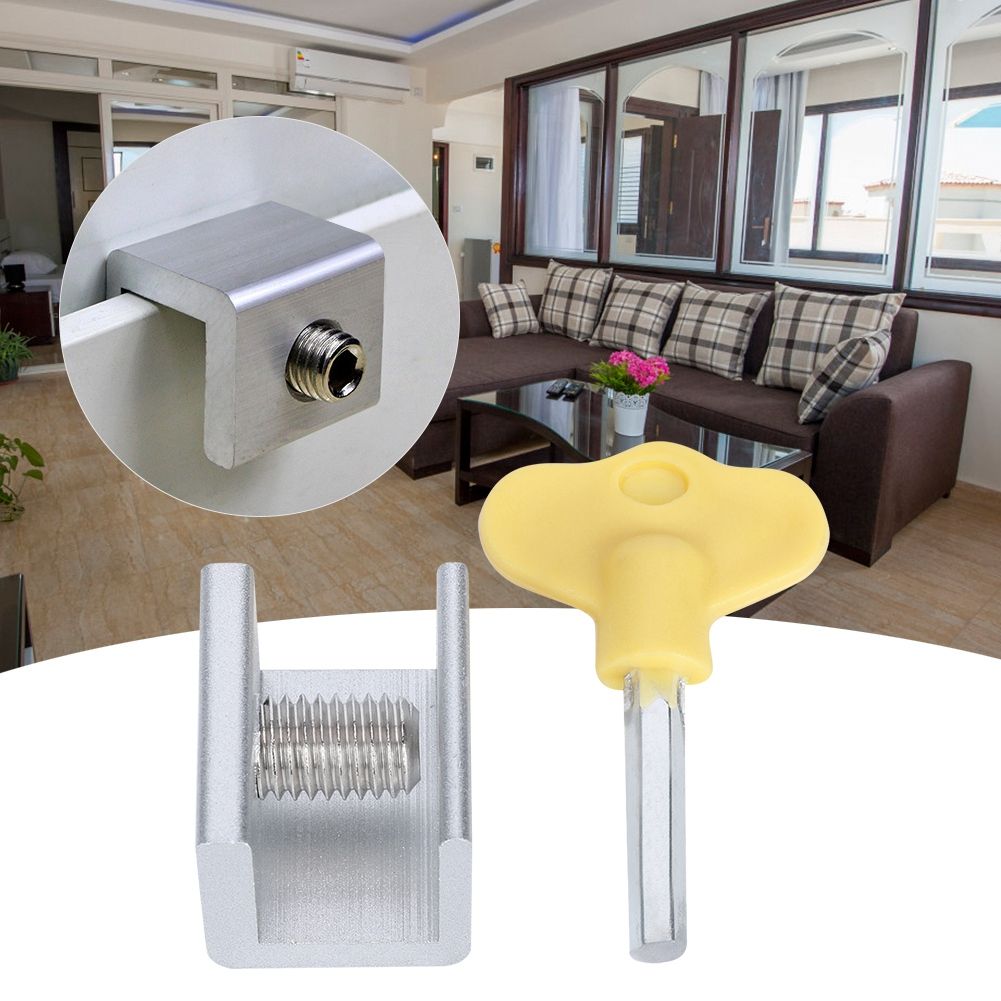 10 Set Sliding Window Safety Lock Aluminum Alloy Slide Security Lock Stopper view 3