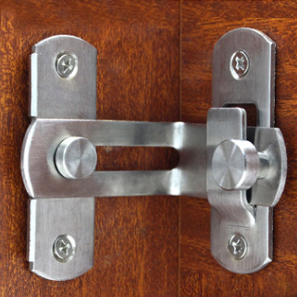 4 Set Stainless Steel 90 Degree Buckle Bolt Right Angle Door Latch for Anti view 7