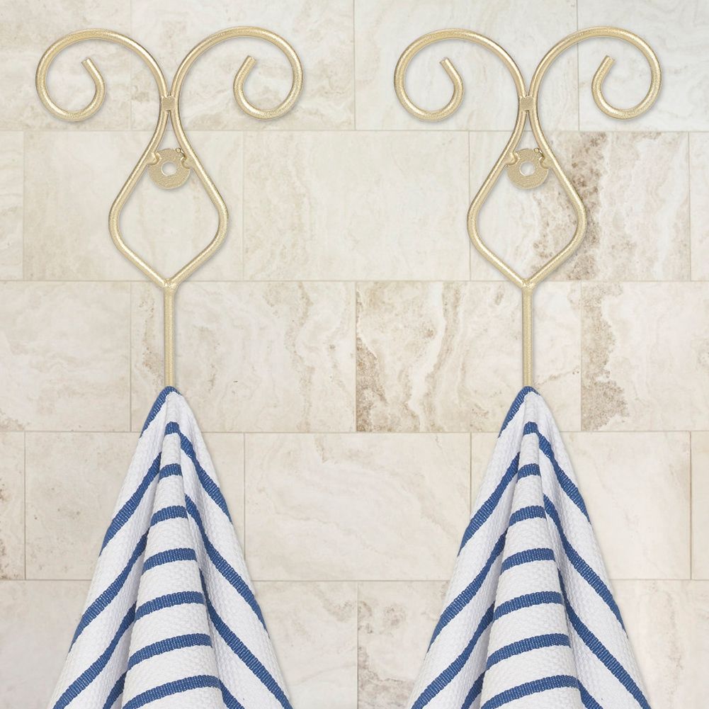 2pcs Wall Mounted Bathroom Kitchen Door Hook Wall Picture Towel Clothes Hat view 3