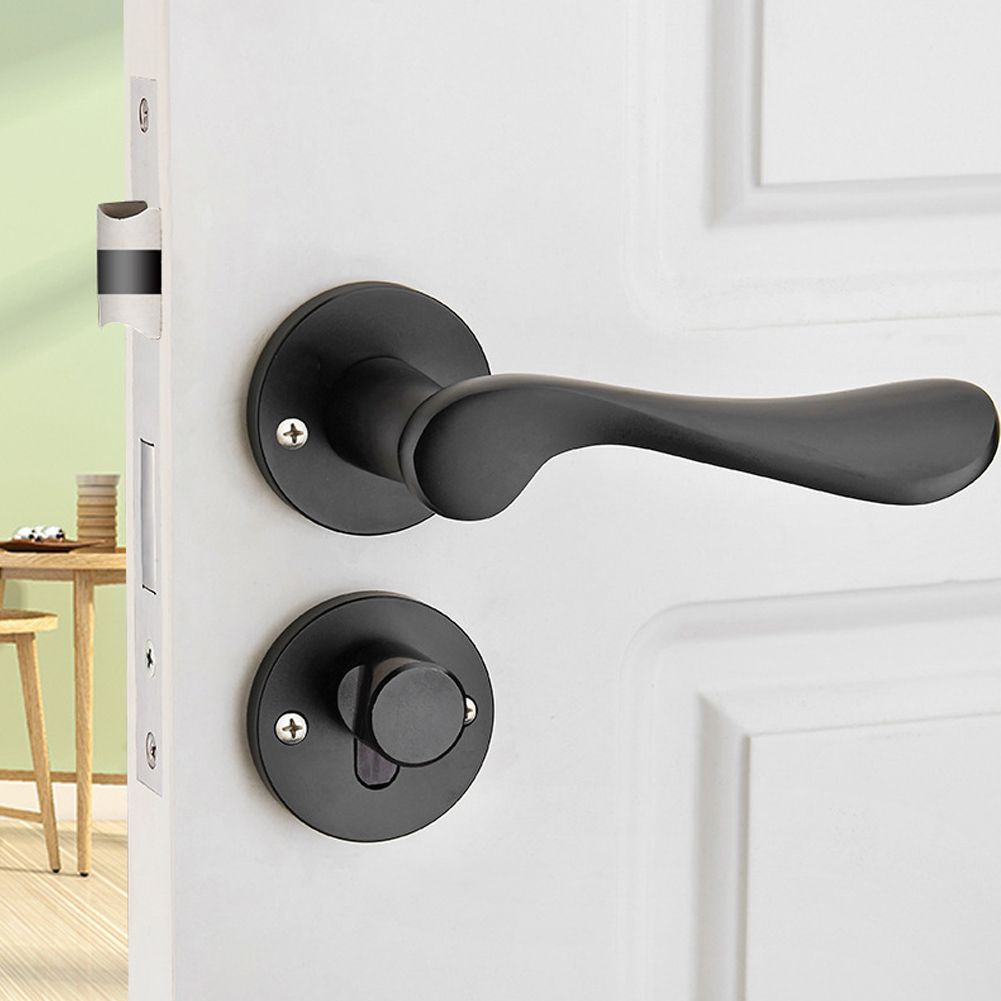 Space Aluminum Door Lock Set KeyedLocking Door Handle Lever Hardware Accessory