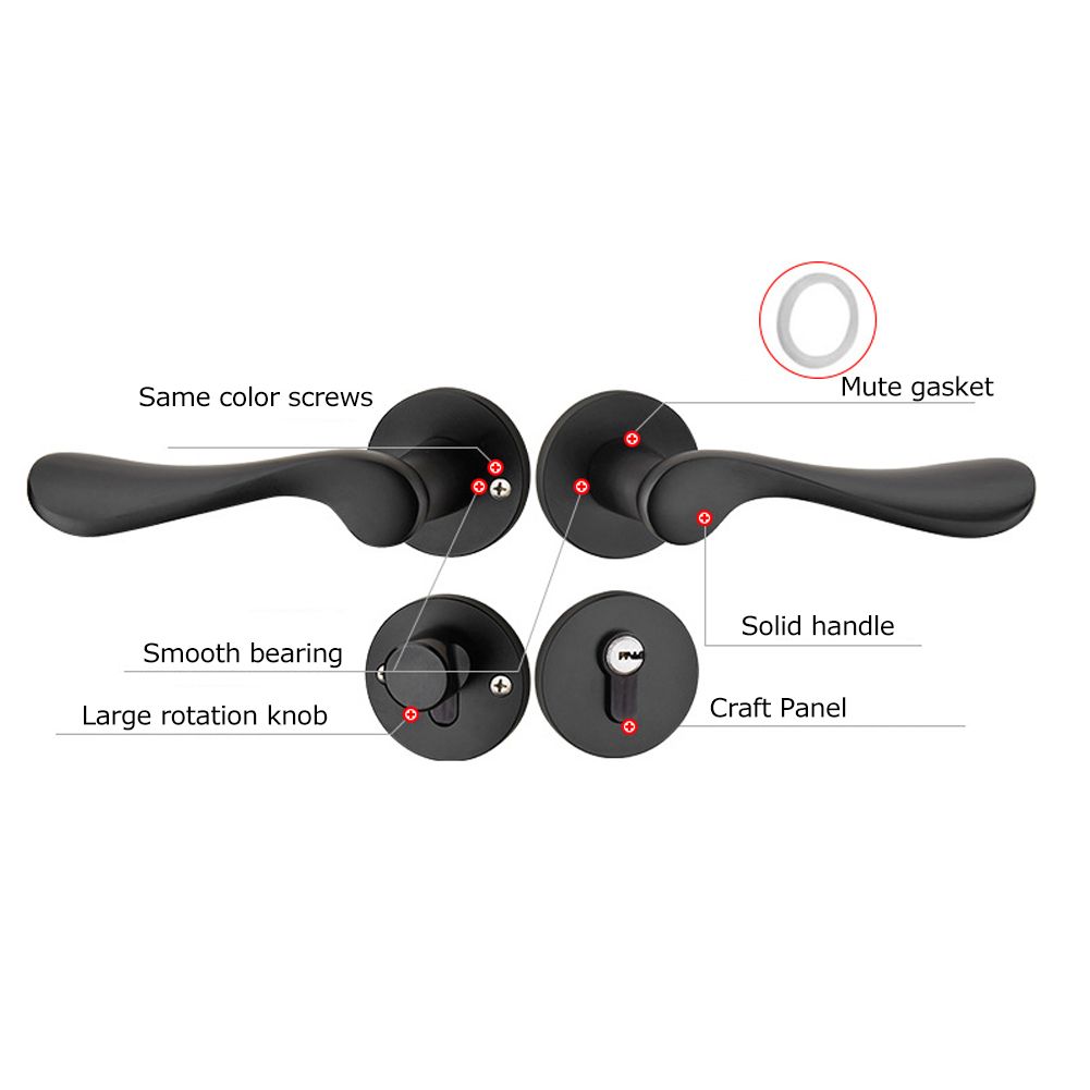 Space Aluminum Door Lock Set KeyedLocking Door Handle Lever Hardware Accessory view 11
