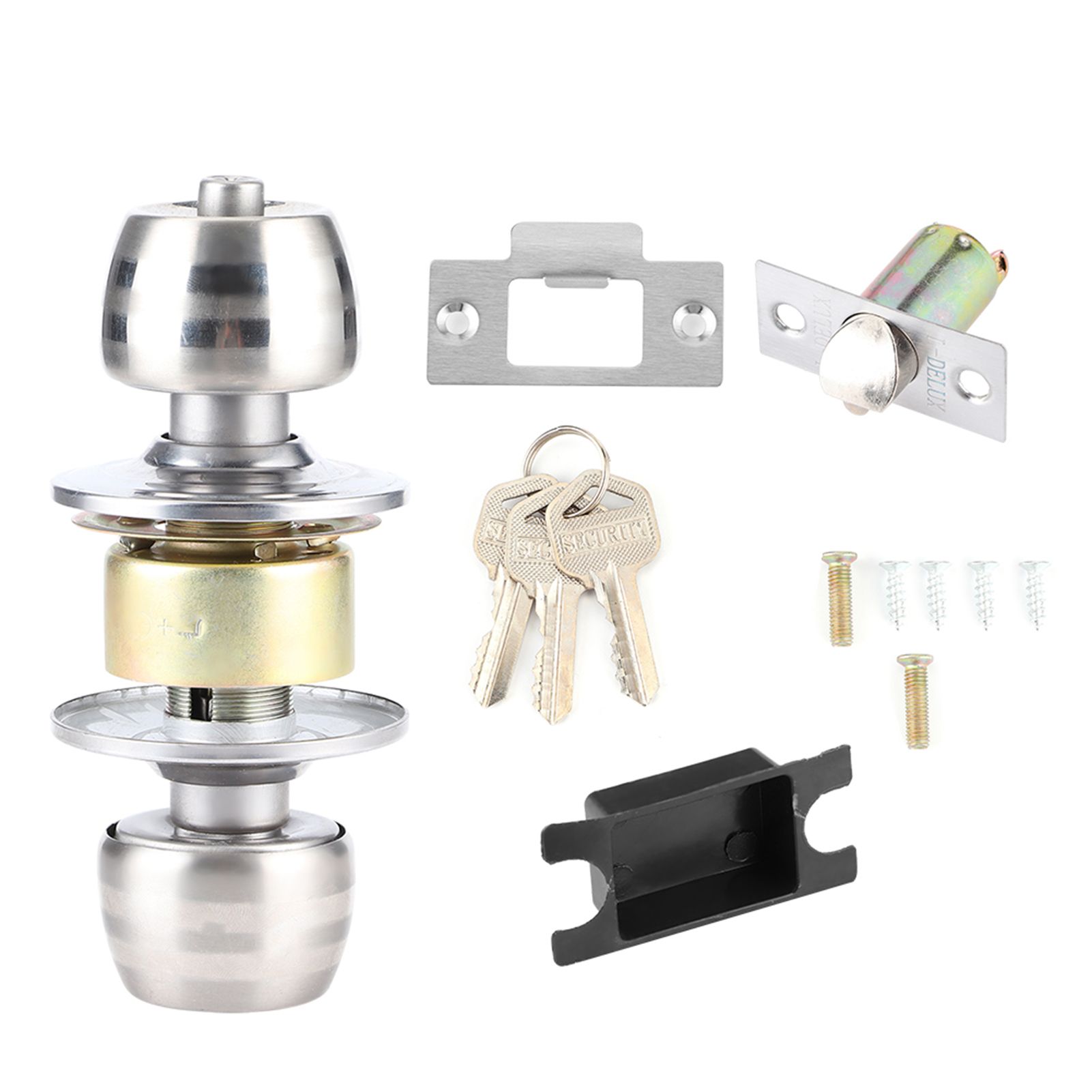 Household Stainless Steel Door Locks Short Tongue Spherical Door Lock for view 2