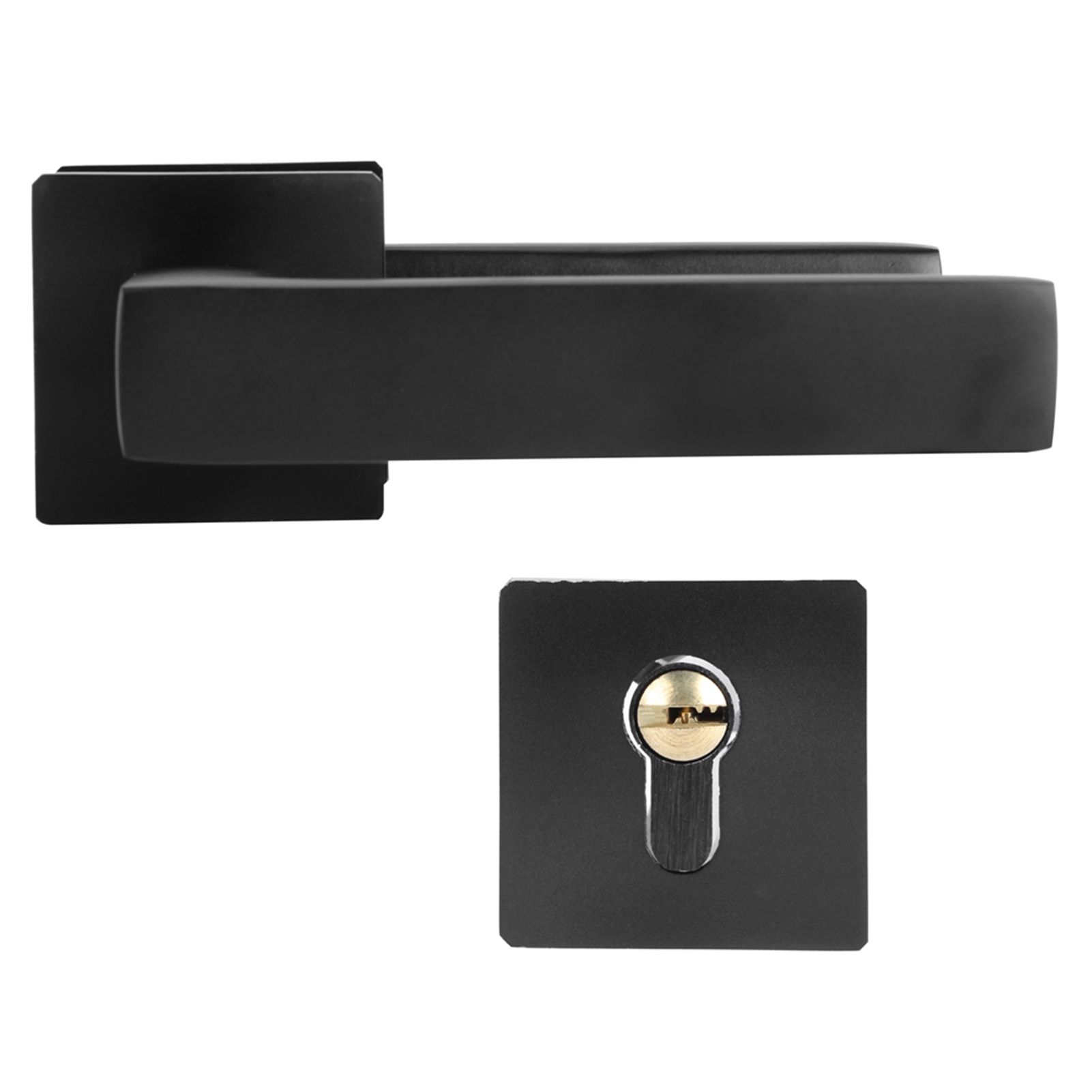 Adjustable Simple Black Lock Cylinder Handle Set KeyedLocking Door Knob Accessory view 3