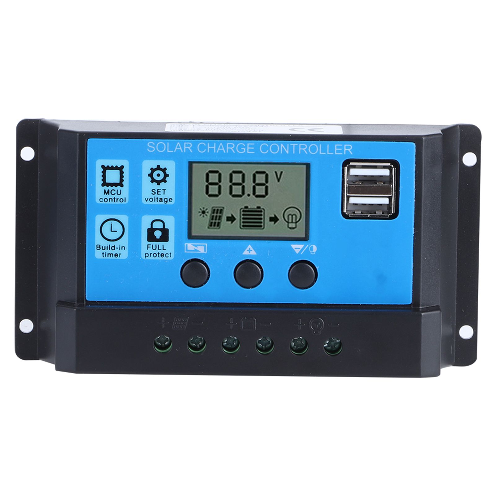 60A Solar Charge Controller with Dual USB Port 5V Auto PWM LCD Display Solar view 4